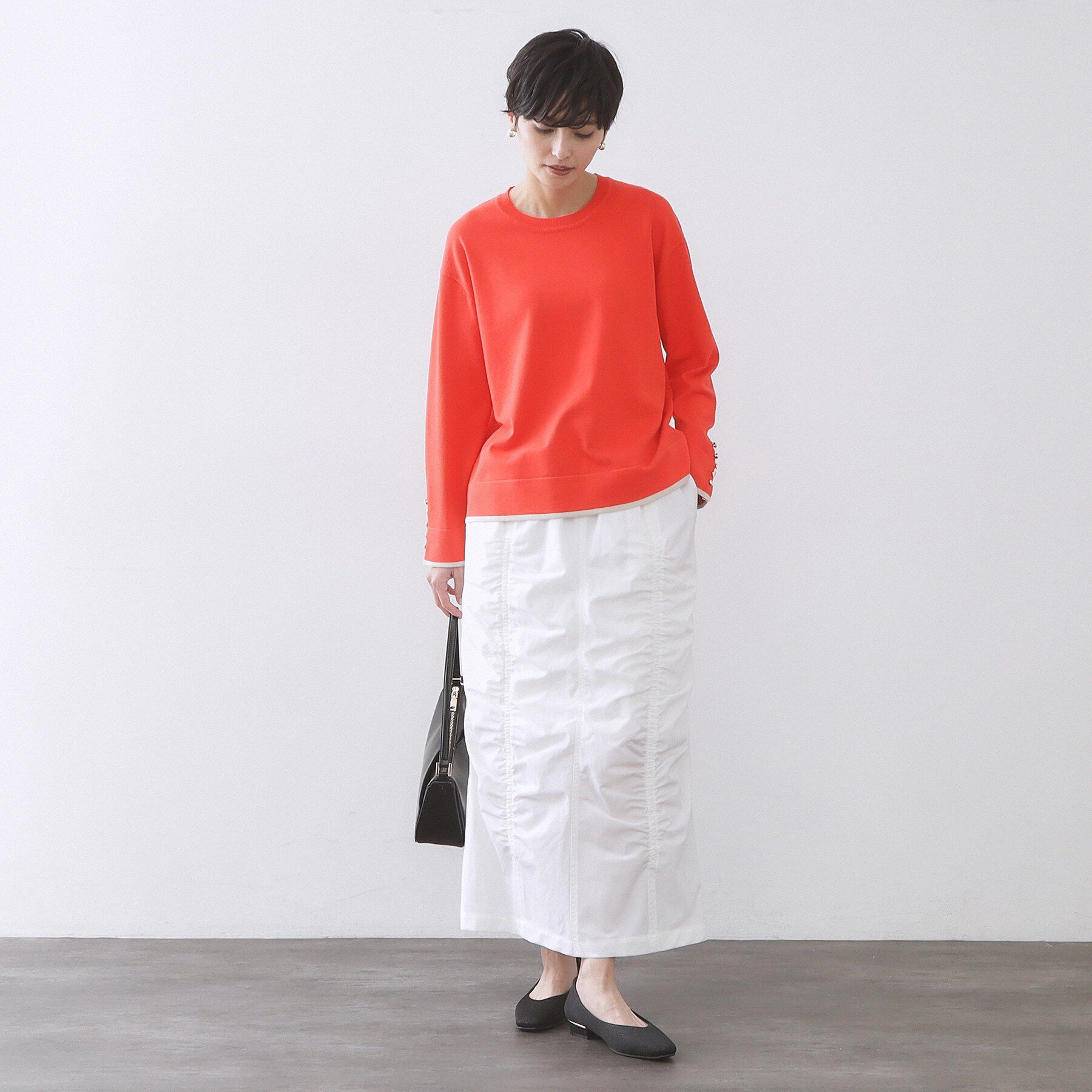 OPAQUE.CLIP「金ボタン使いリラクシーニット【洗濯機OK】」|ニット・セーター|