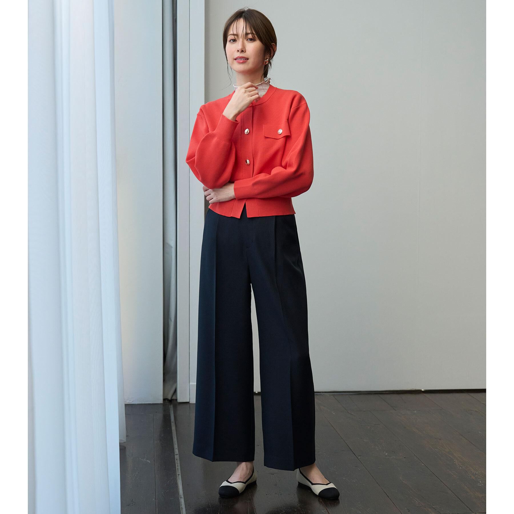 OPAQUE.CLIP「フラップポケット金ボタンニットカーディガン【洗濯機OK】」|カーディガン|