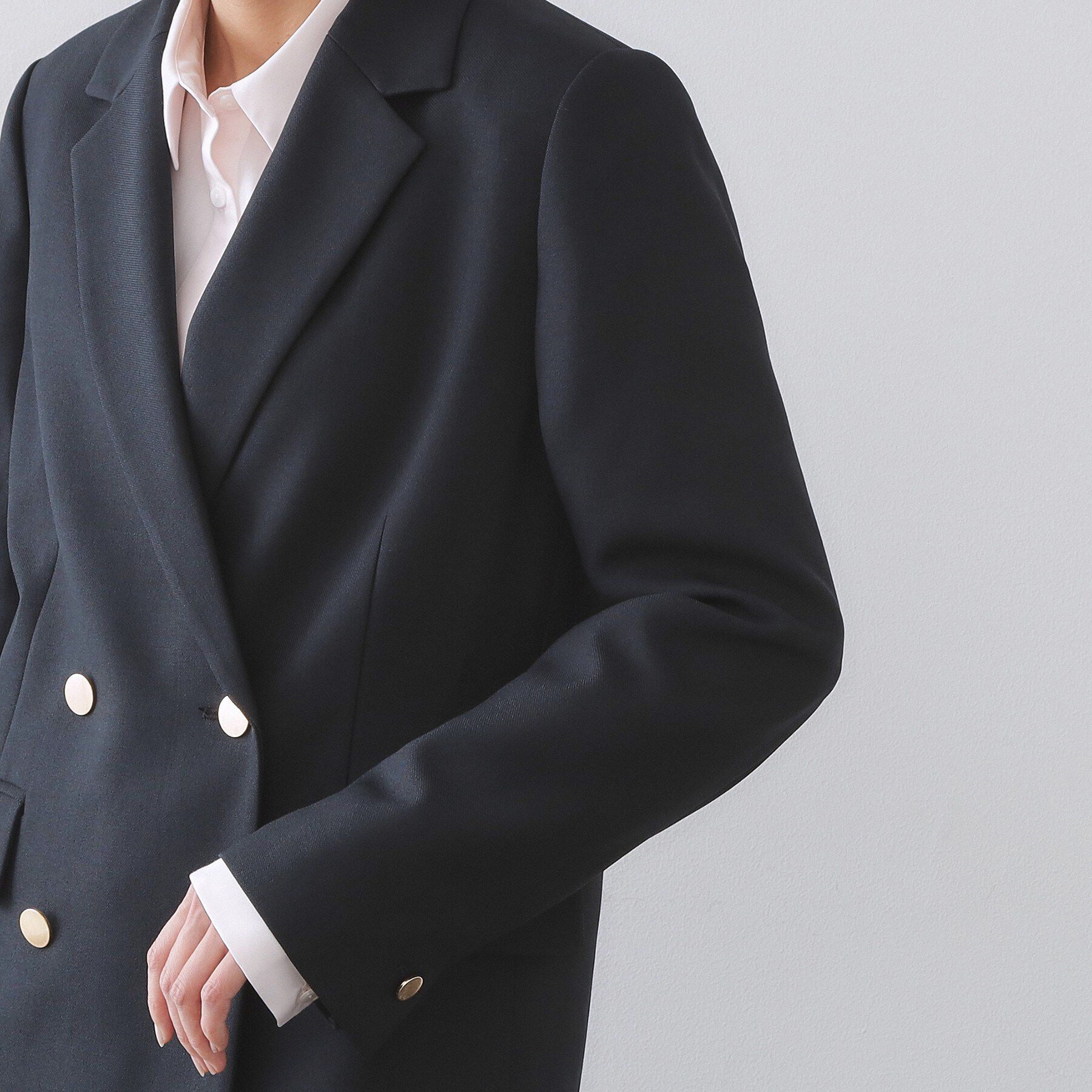 OPAQUE.CLIP「金ボタンダブルブレストテーラードジャケット/セットアップ対応【洗える】《S～LL》」|テーラードジャケット|