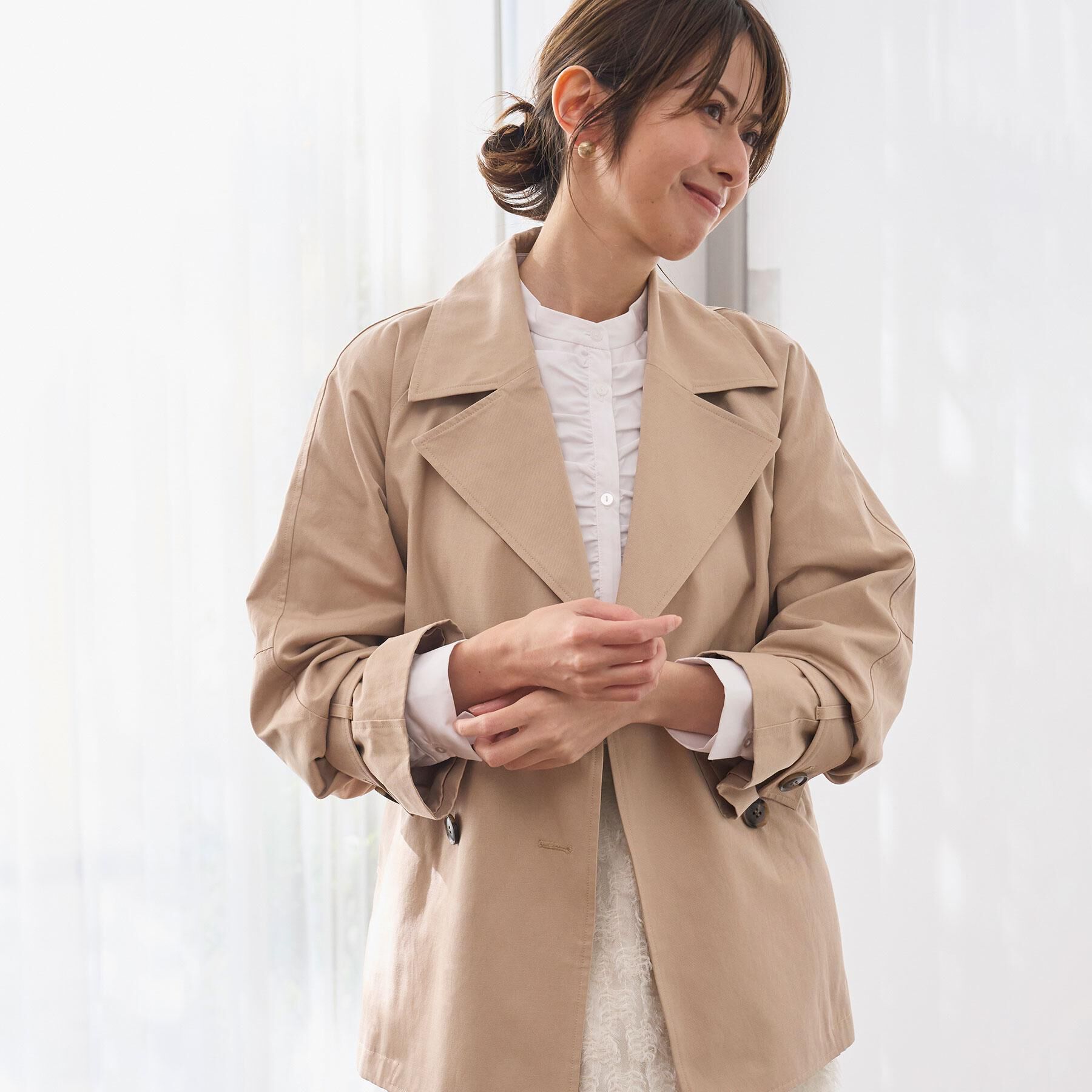 OPAQUE.CLIP「ミドルトレンチコート【洗濯機OK】」|トレンチコート|