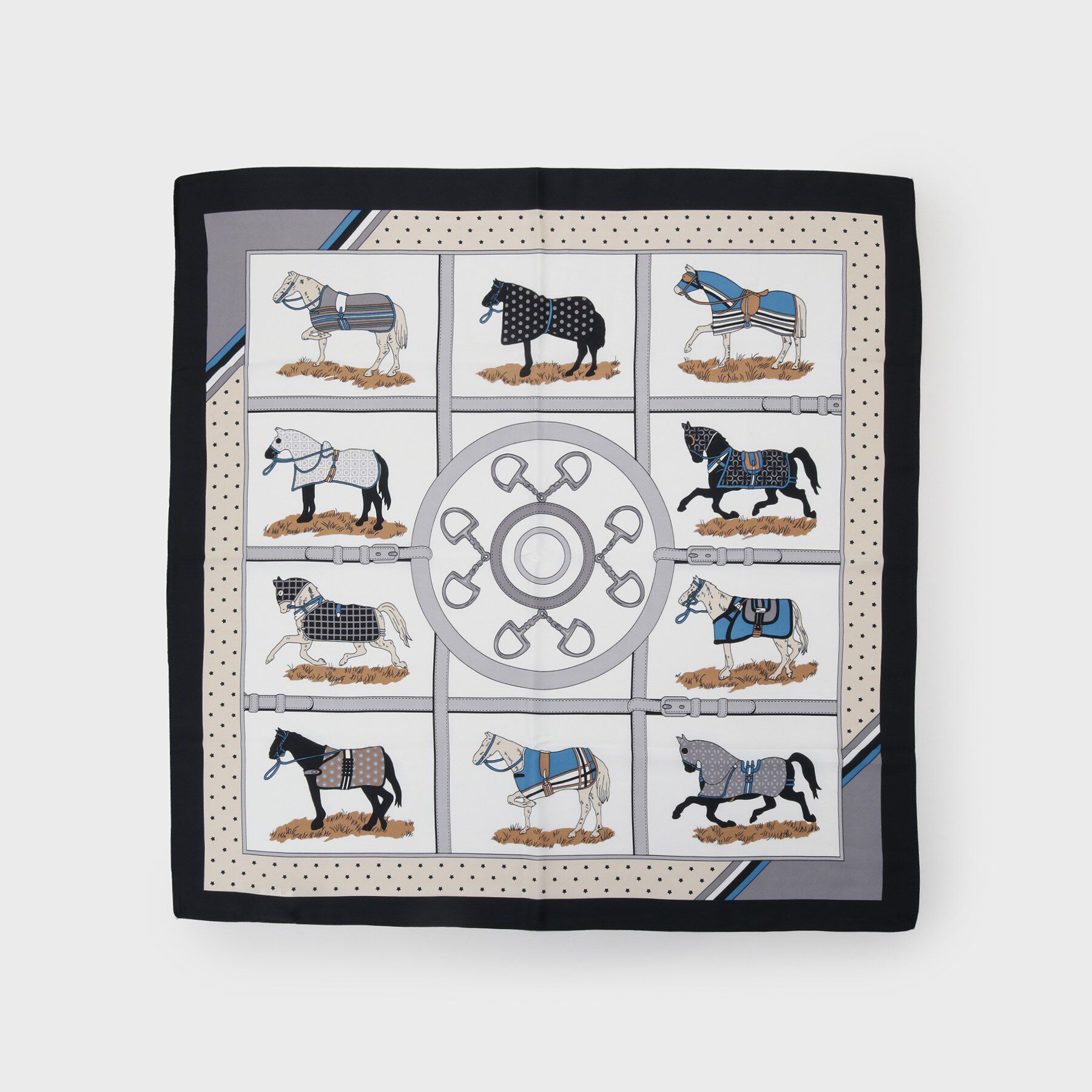 OPAQUE.CLIP「大判柄アソートスカーフ」|バンダナ・スカーフ|ブラック(119)