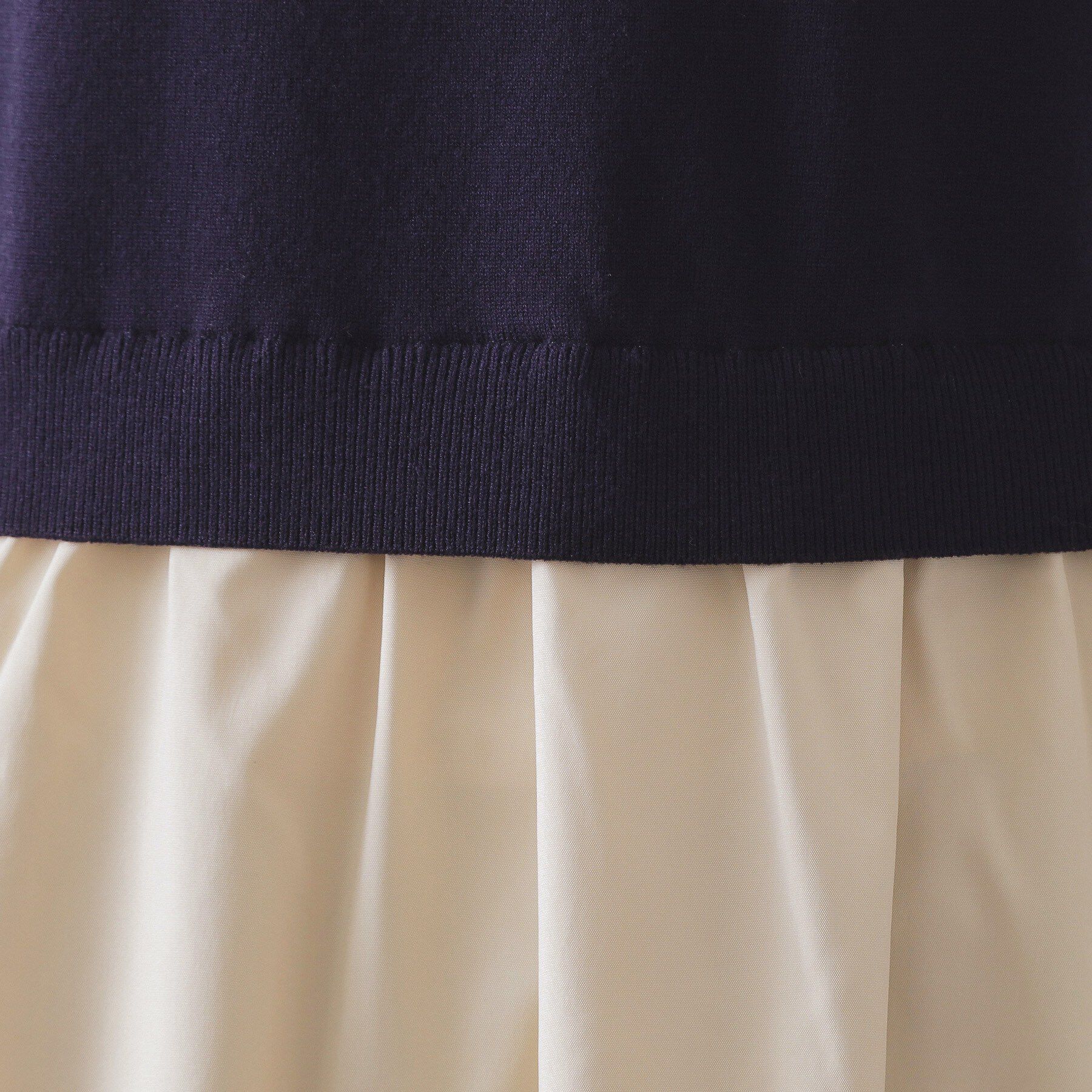 OPAQUE.CLIP「ダブルポロ衿ニットドッキングワンピース【洗濯機OK】」|ワンピース|