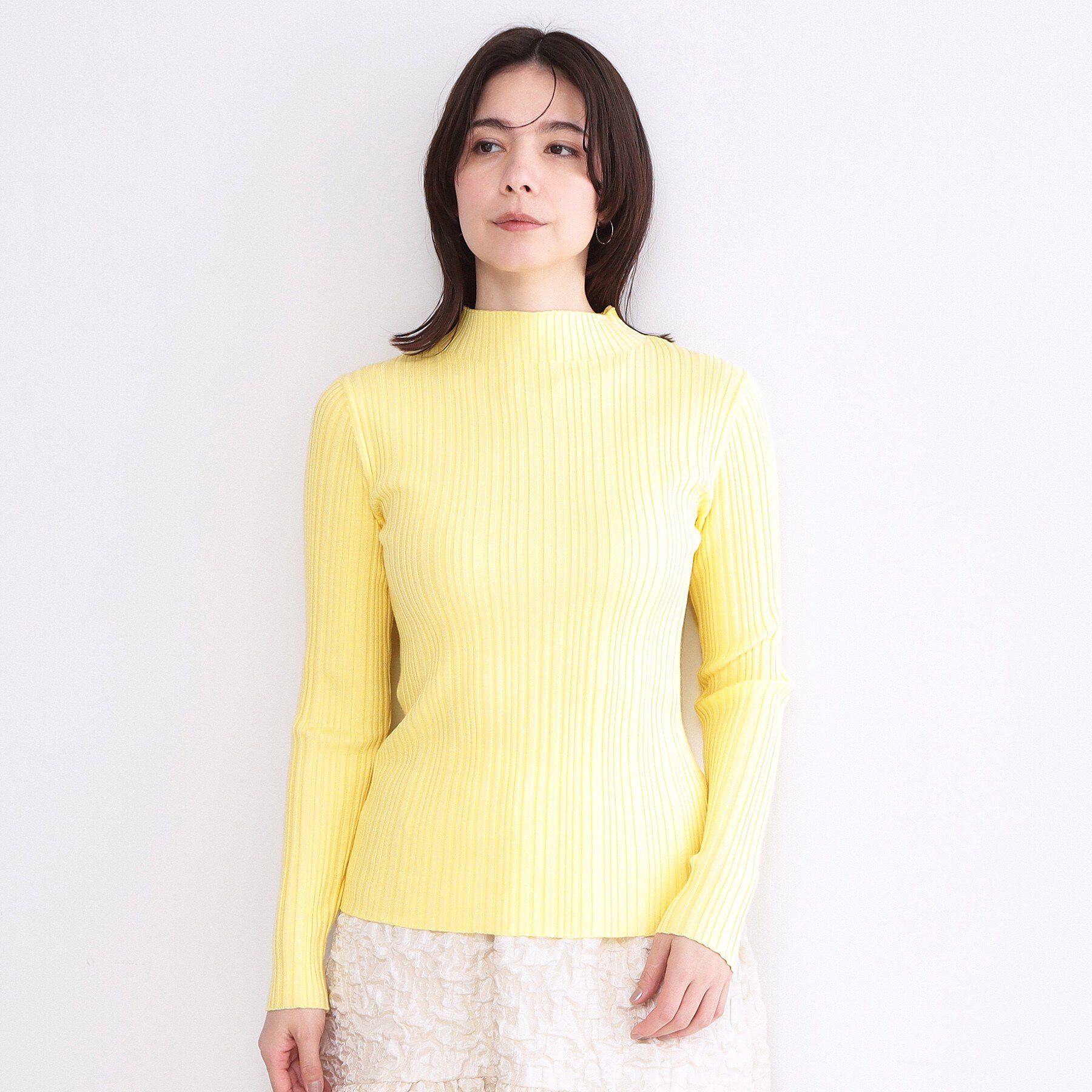 OPAQUE.CLIP「ランダムリブハイネックニット【洗濯機OK】」|ニット・セーター|