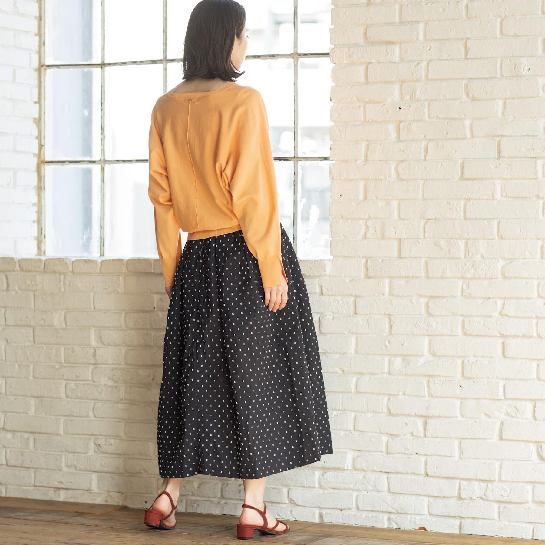 OPAQUE.CLIP「ドビードットタックフレアスカート【洗濯機OK】」|スカート|