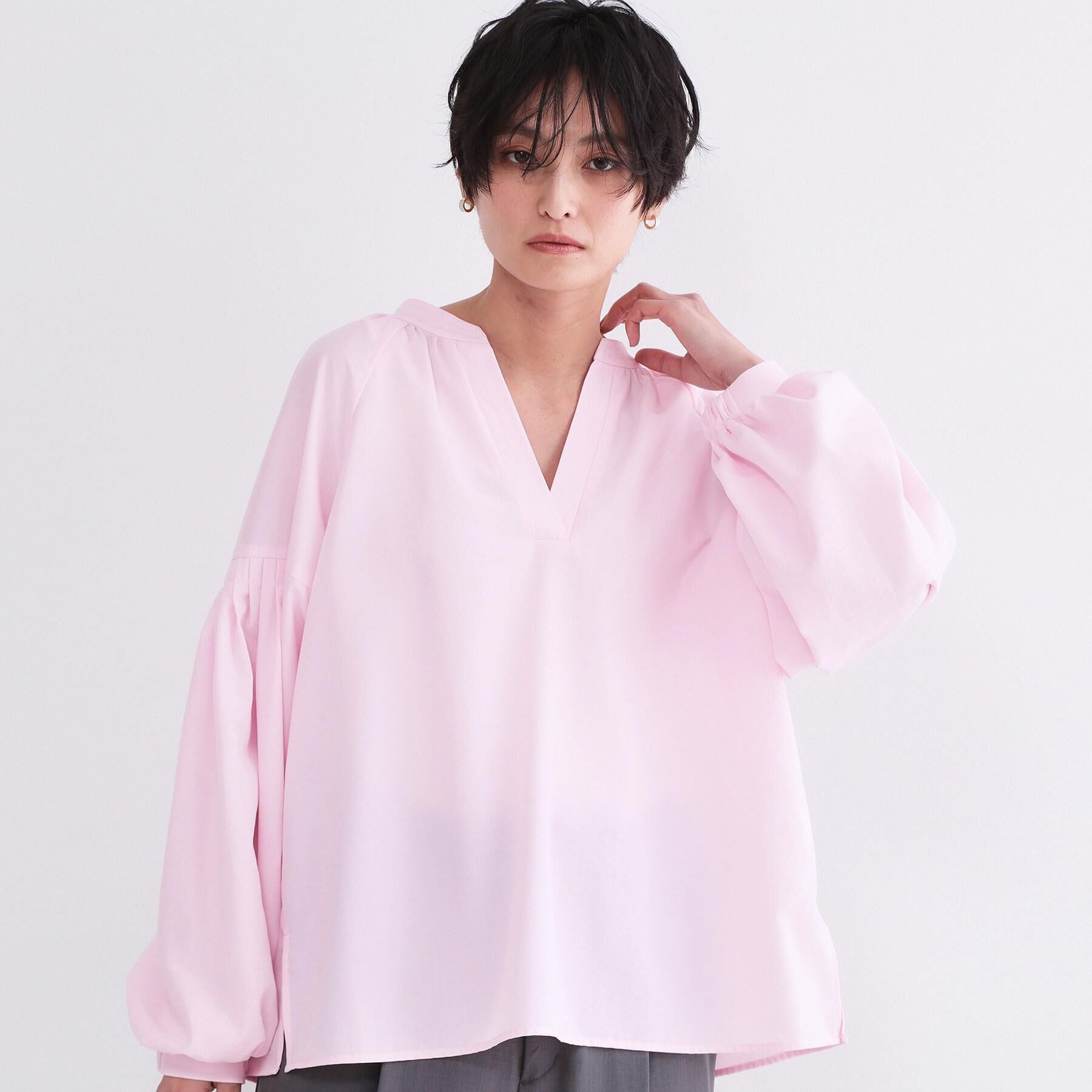 OPAQUE.CLIP「スキッパーボリュームスリーブブラウス【洗濯機OK】」|シャツ・ブラウス|