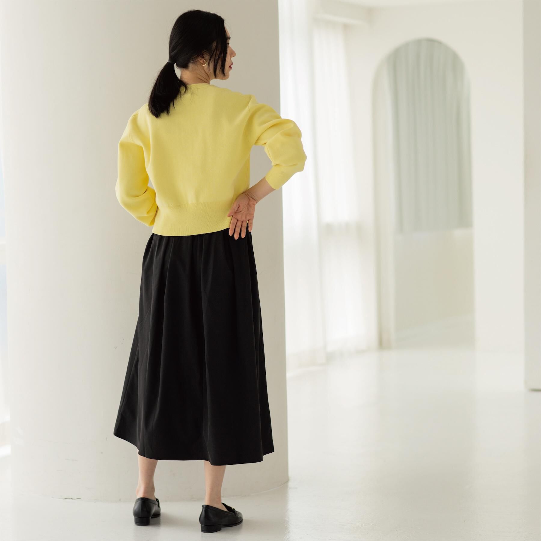 OPAQUE.CLIP「シャンブレータフタタックフレアスカート【洗濯機OK】」|スカート|