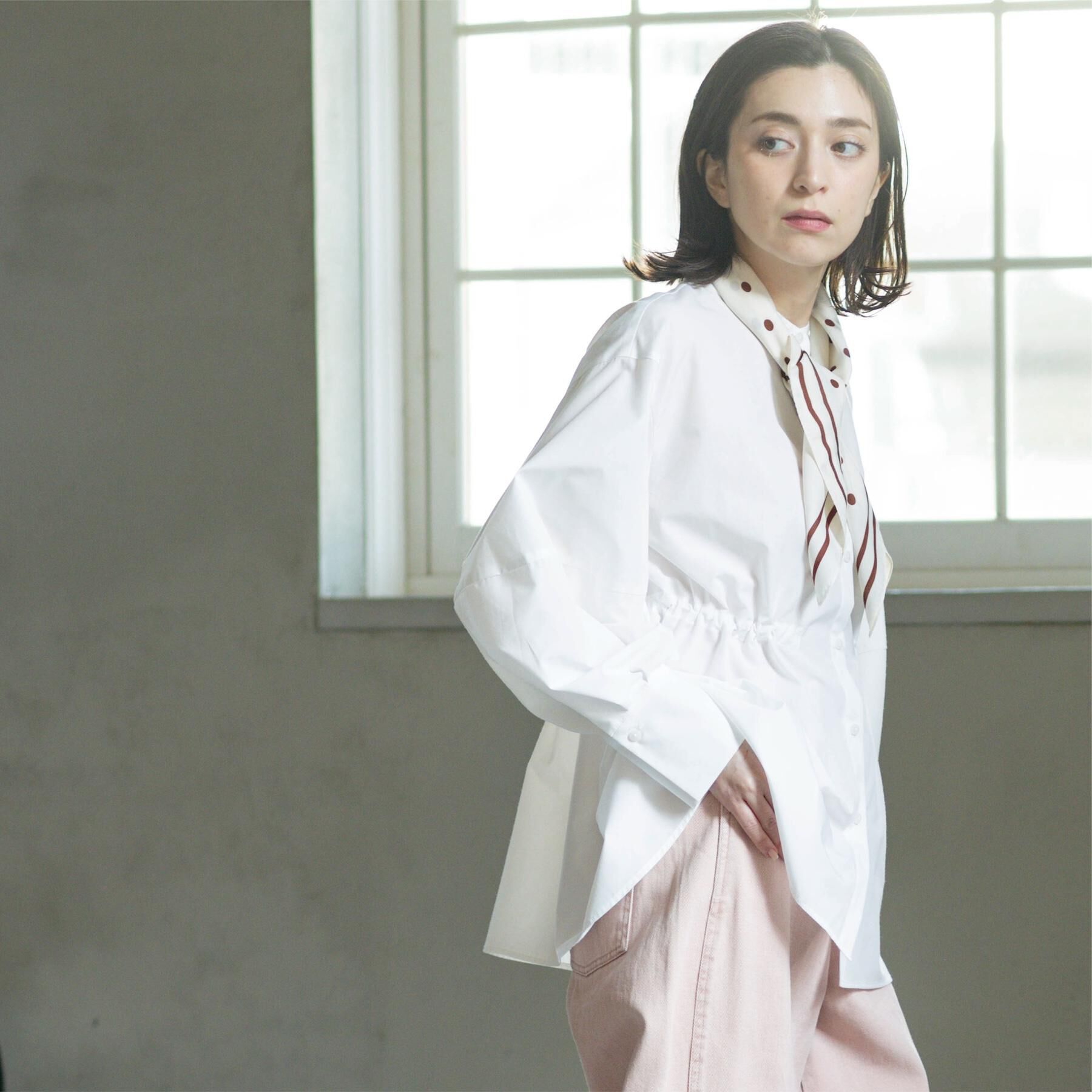 OPAQUE.CLIP「ストライプペプラムデザインブラウス【洗濯機OK】」|シャツ・ブラウス|