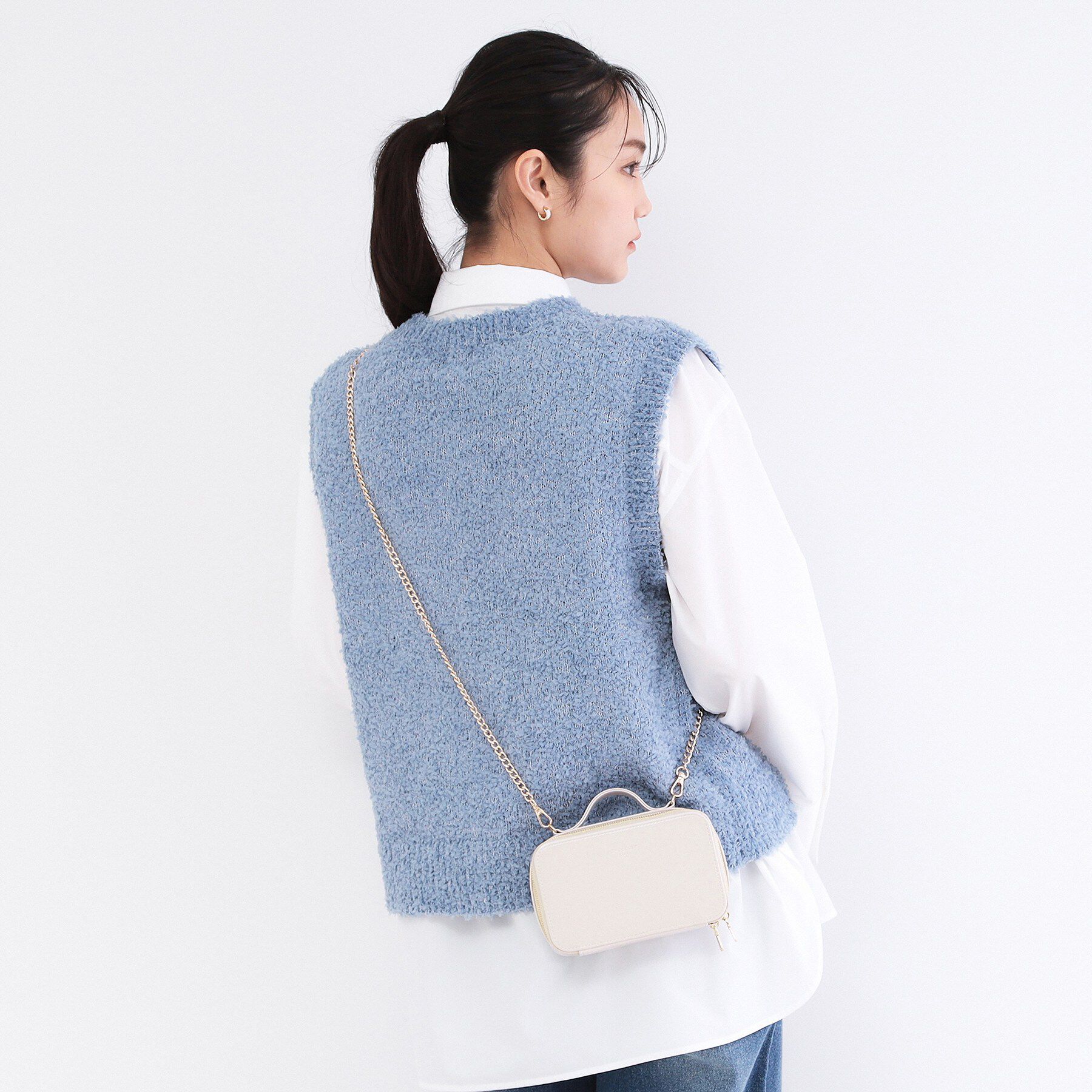 OPAQUE.CLIP「2WAYバニティポーチチェーンショルダー」|ショルダー・メッセンジャー|アイボリー(004)