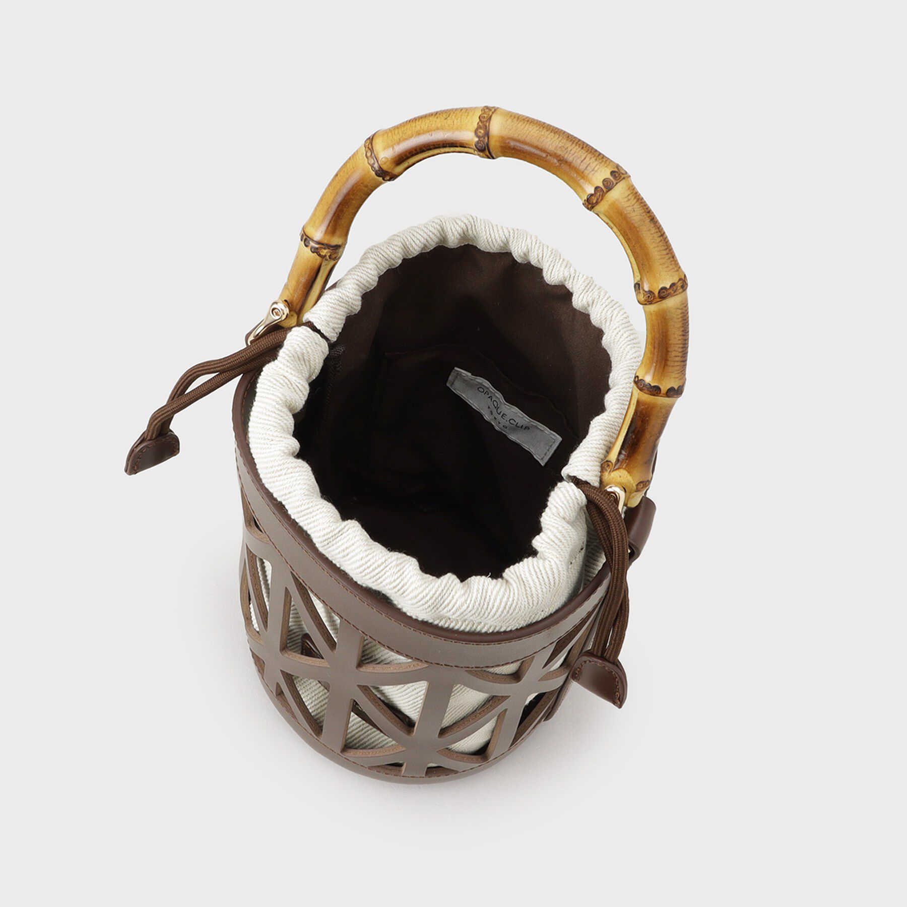 OPAQUE.CLIP「バンブーハンドルパンチングバケツ型バッグ」|ハンドバッグ|