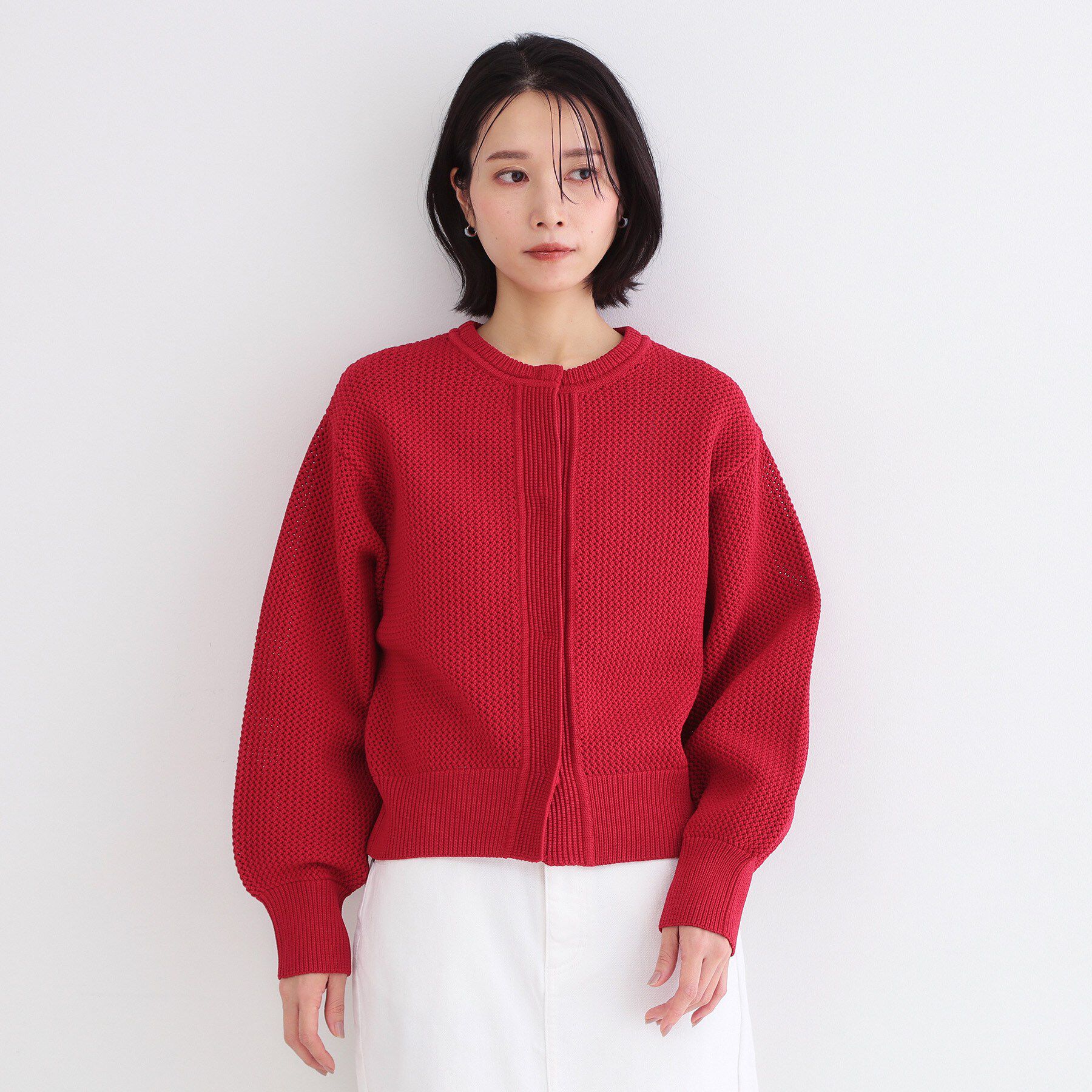 OPAQUE.CLIP「メッシュニットカーディガン【洗濯機OK】」|カーディガン|