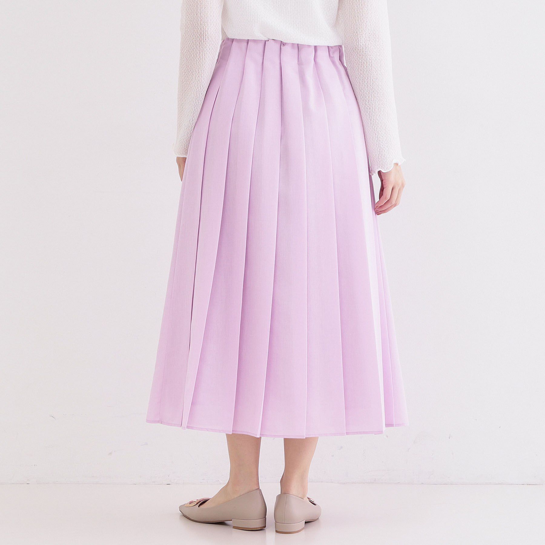 OPAQUE.CLIP「シアーリネンブレンドイージープリーツスカート【洗濯機OK】」|スカート|