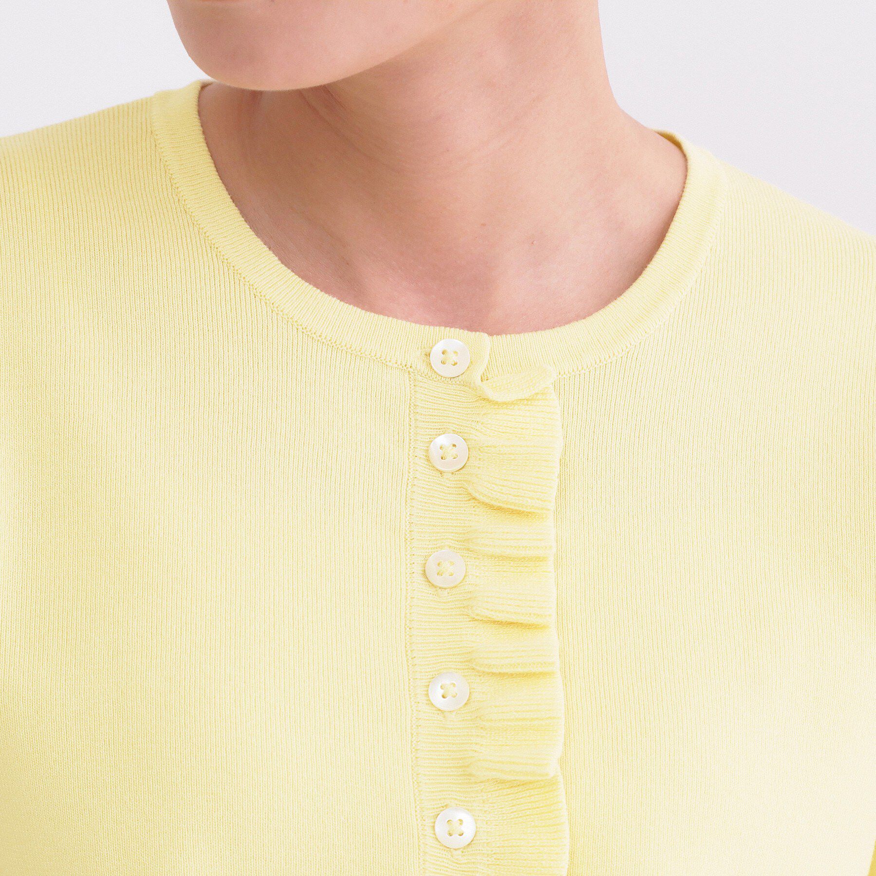 OPAQUE.CLIP「フリルヘンリーネックニット【洗濯機OK/抗ピル】」|ニット・セーター|