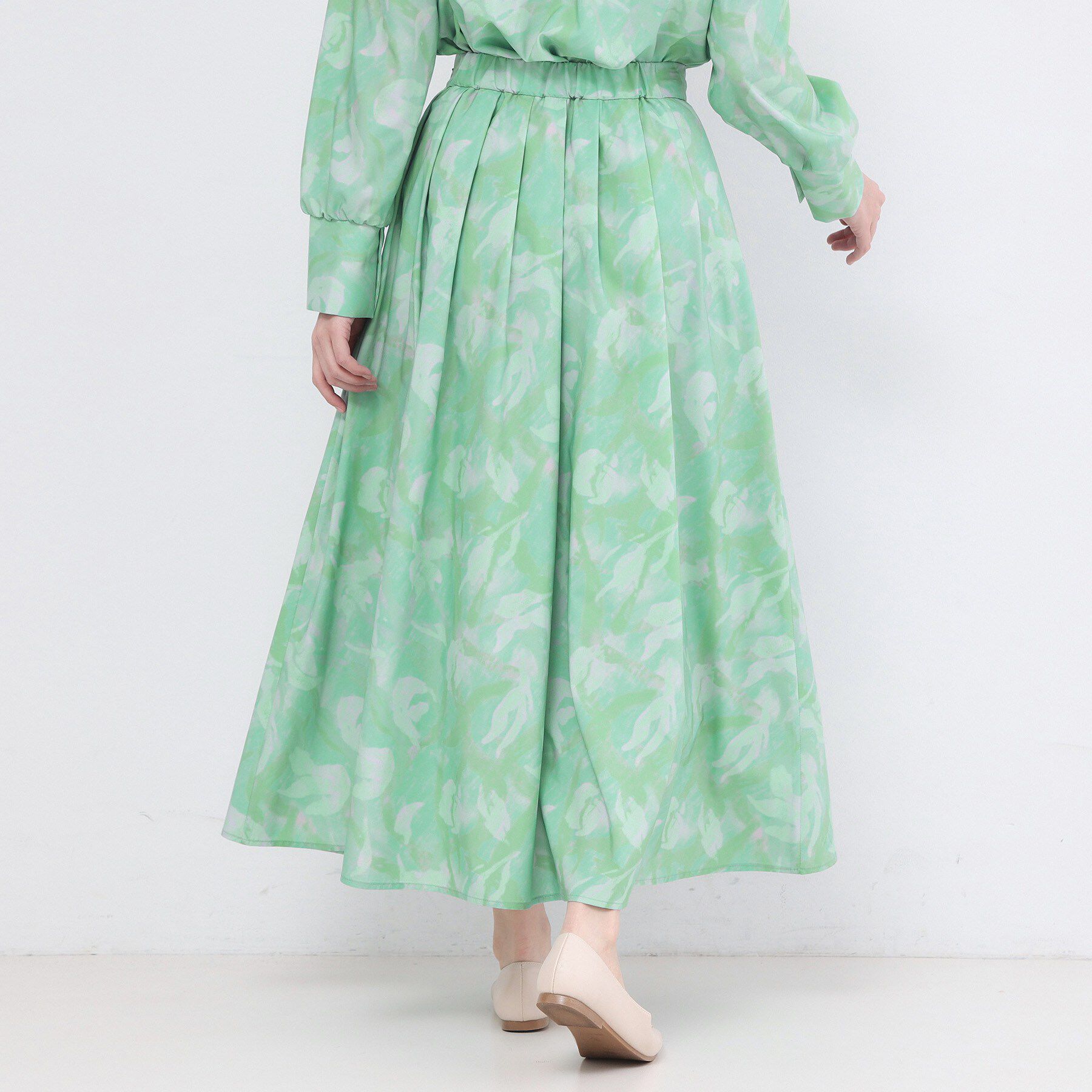 OPAQUE.CLIP「アートプリントフレアスカート【洗濯機OK】」|スカート|