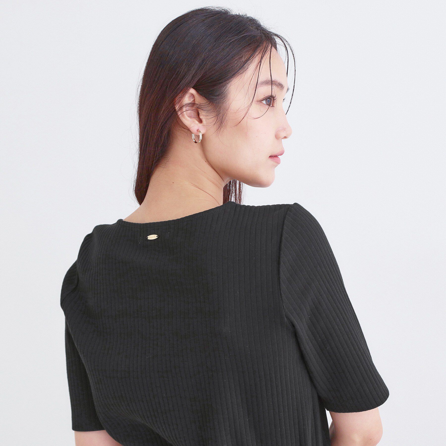 OPAQUE.CLIP「ベーシックリブボートネックカットソー【洗濯機OK】」|Tシャツ・カットソー|