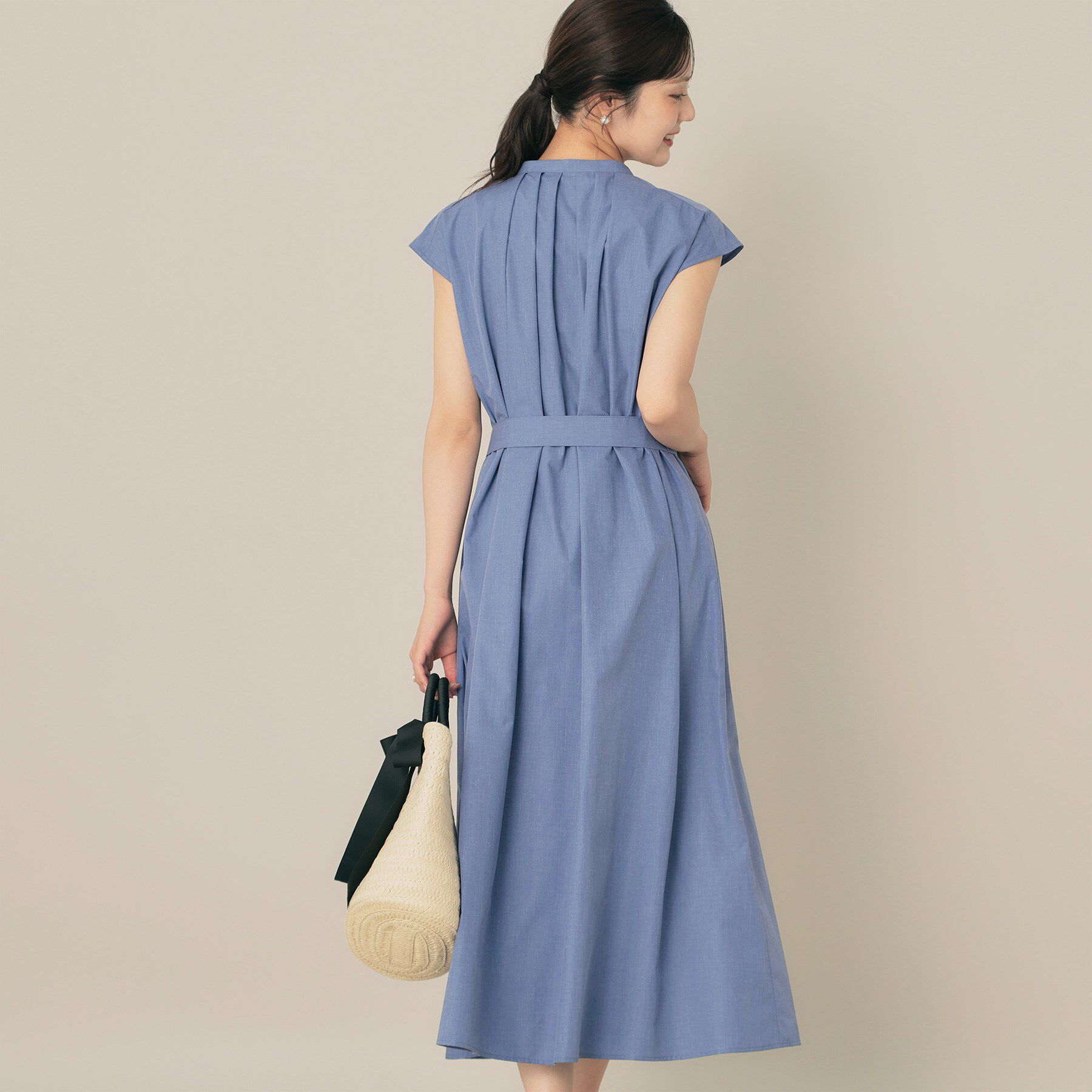 Couture broach「【Aライン・細見え】フロントタックシャツワンピース」|ワンピース|