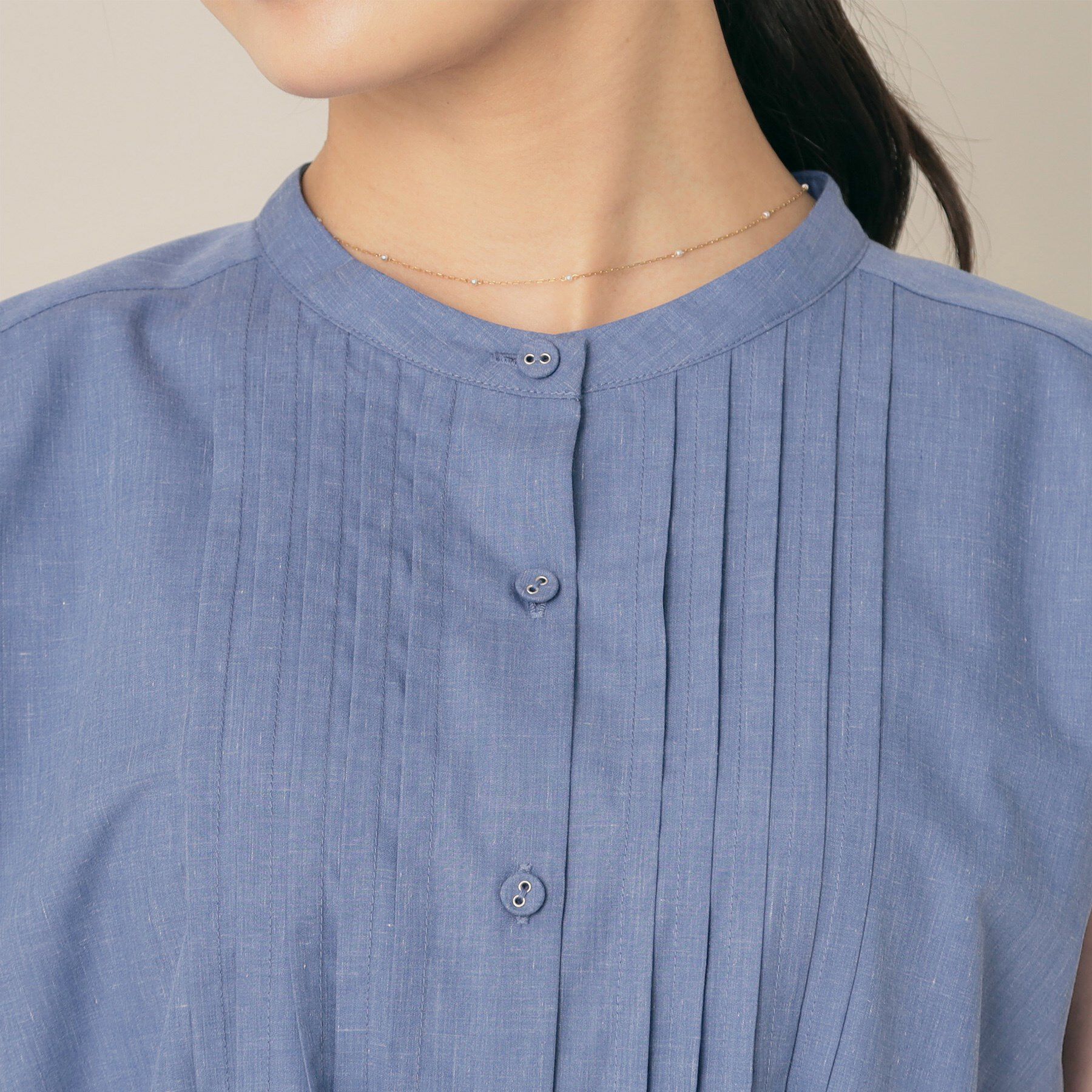 Couture broach「【Aライン・細見え】フロントタックシャツワンピース」|ワンピース|