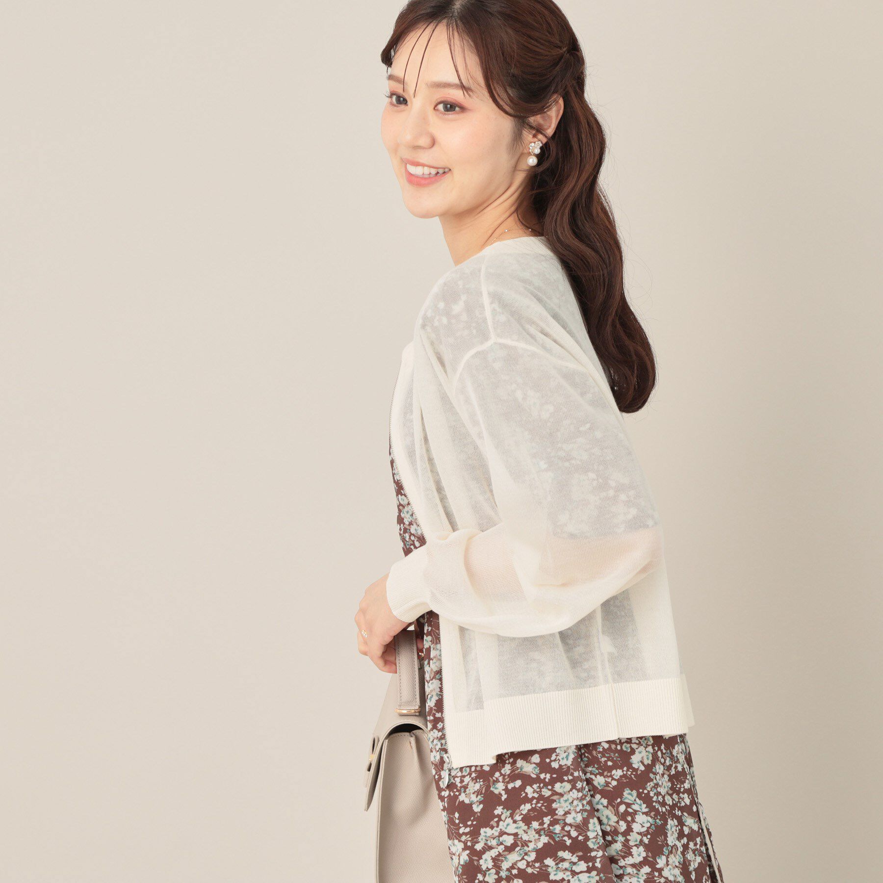 Couture broach「LEVITAシアージップアップブルゾン」|カーディガン|