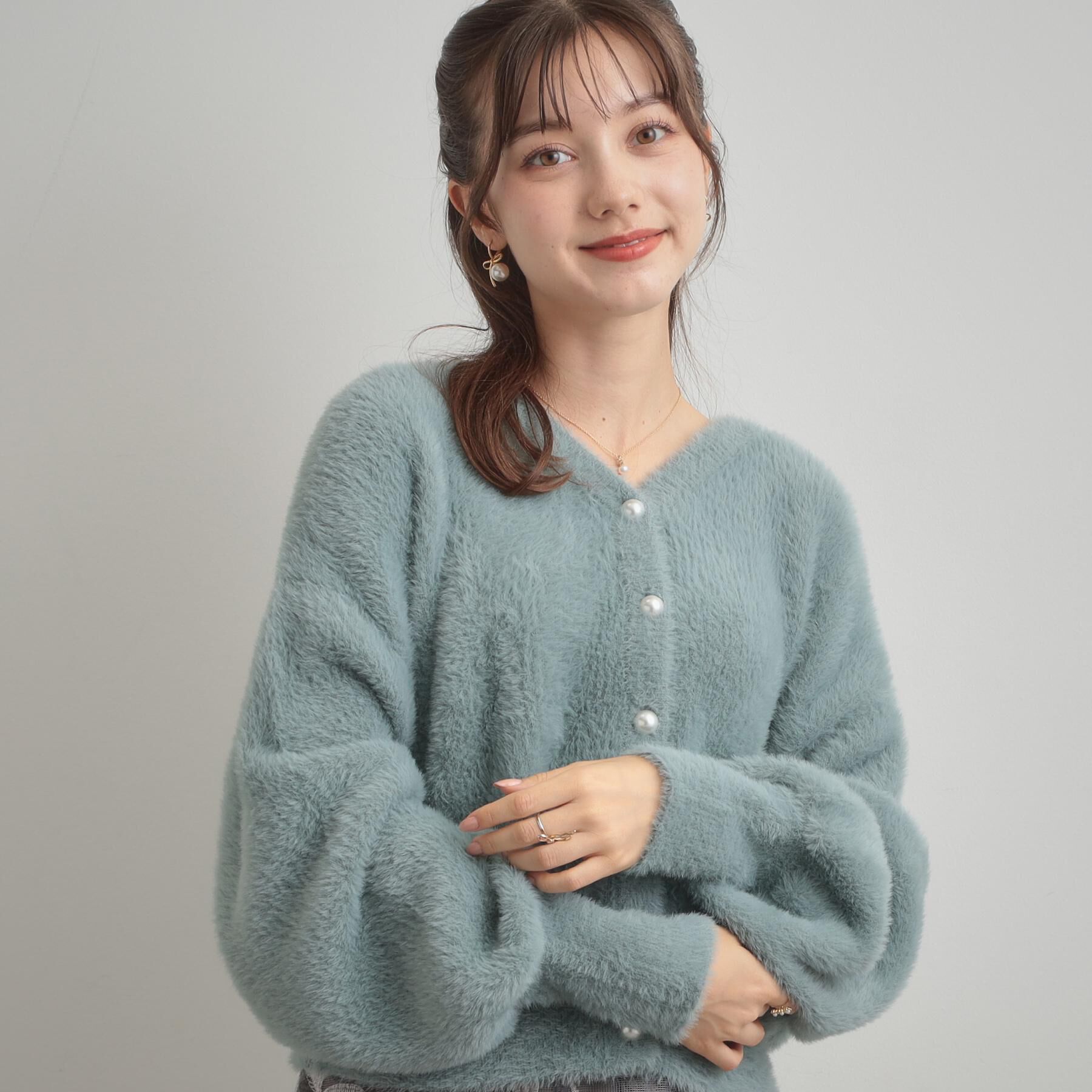 Couture broach「【ふわふわ/前後2WAY】フェザーカーディトップス」|カーディガン|