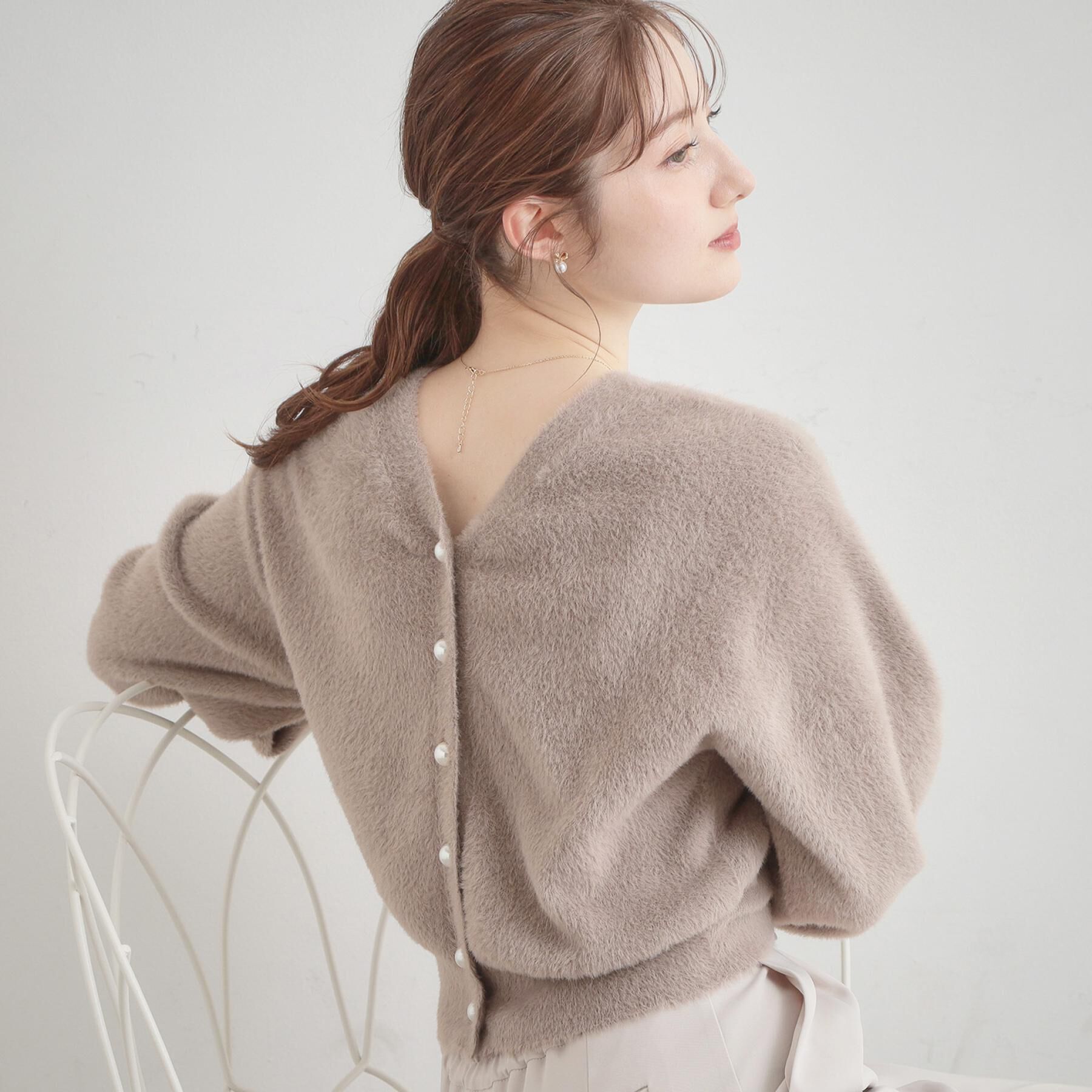 Couture broach「【前後2WAY】Springフェザーカーデトップス」|カーディガン|