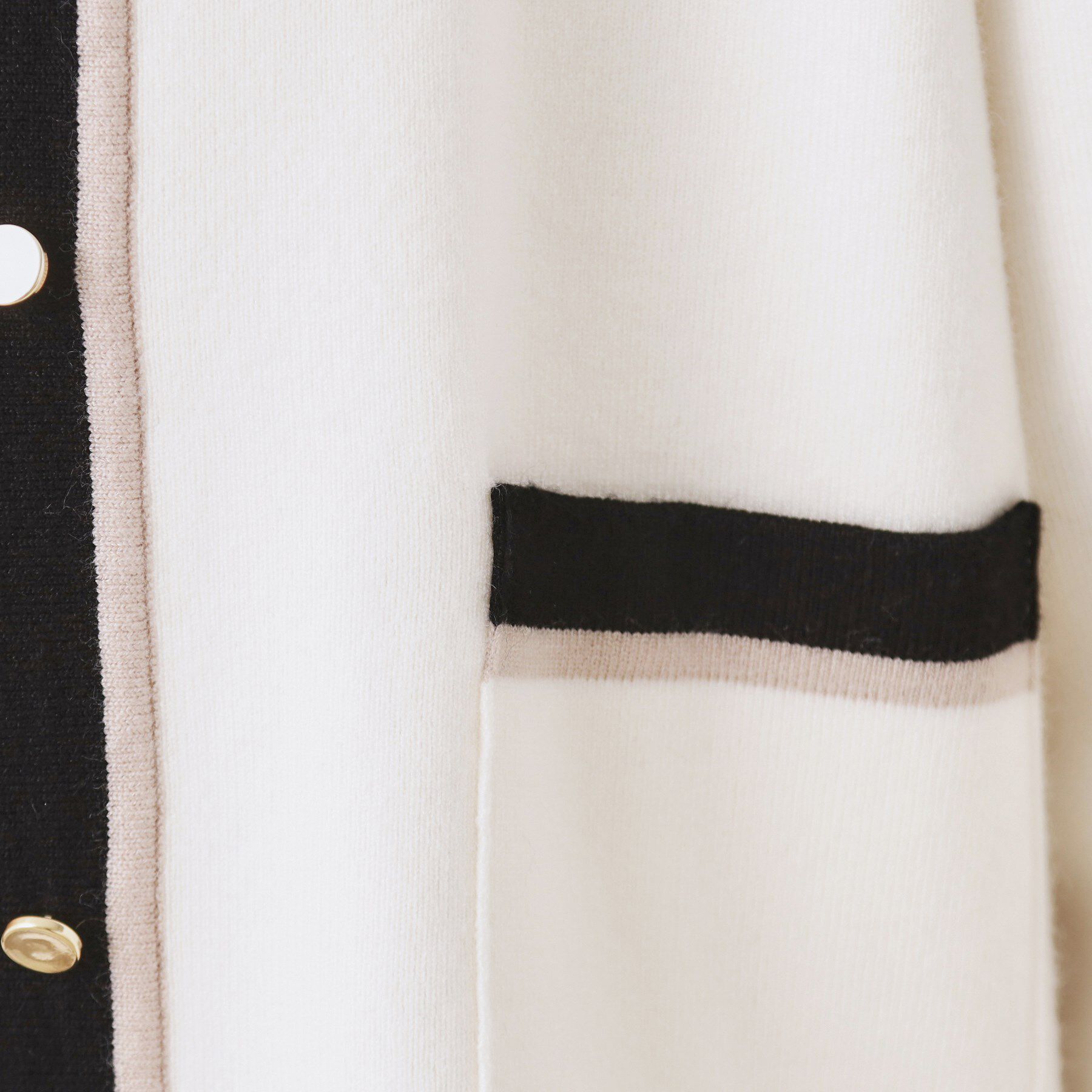 Couture broach「【ハレの日・通勤・着映え】配色 総針カーディガン」|カーディガン|