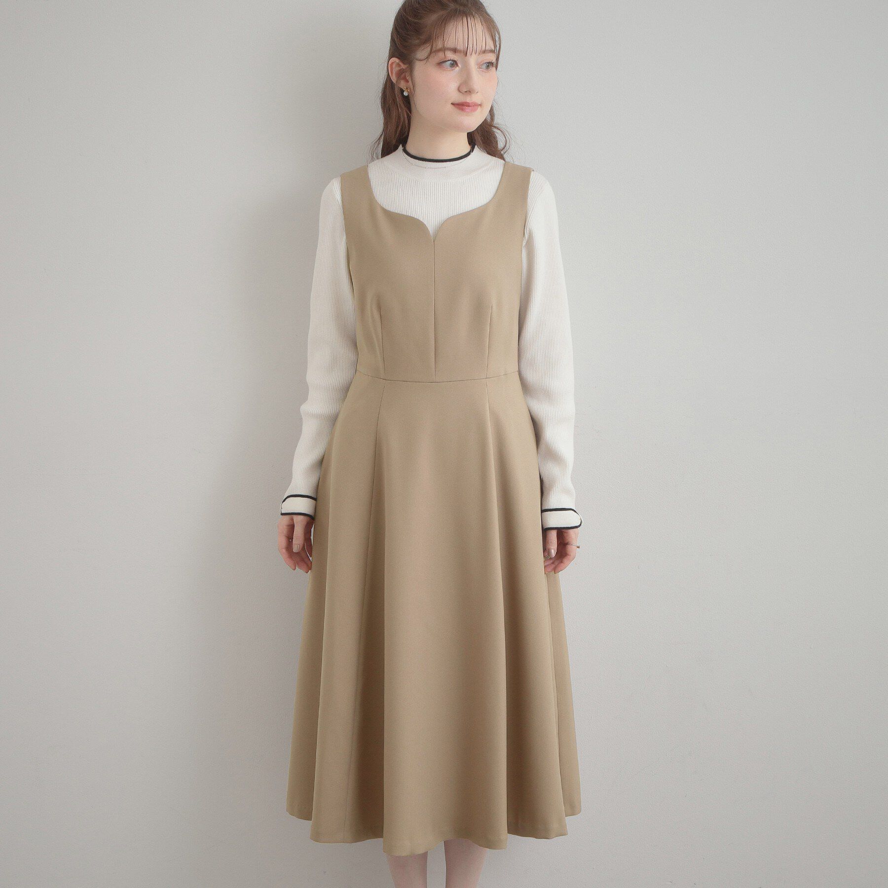 Couture broach「【洗える・ハレの日・通勤】ハートネック フレアージャンスカ」|ワンピース|