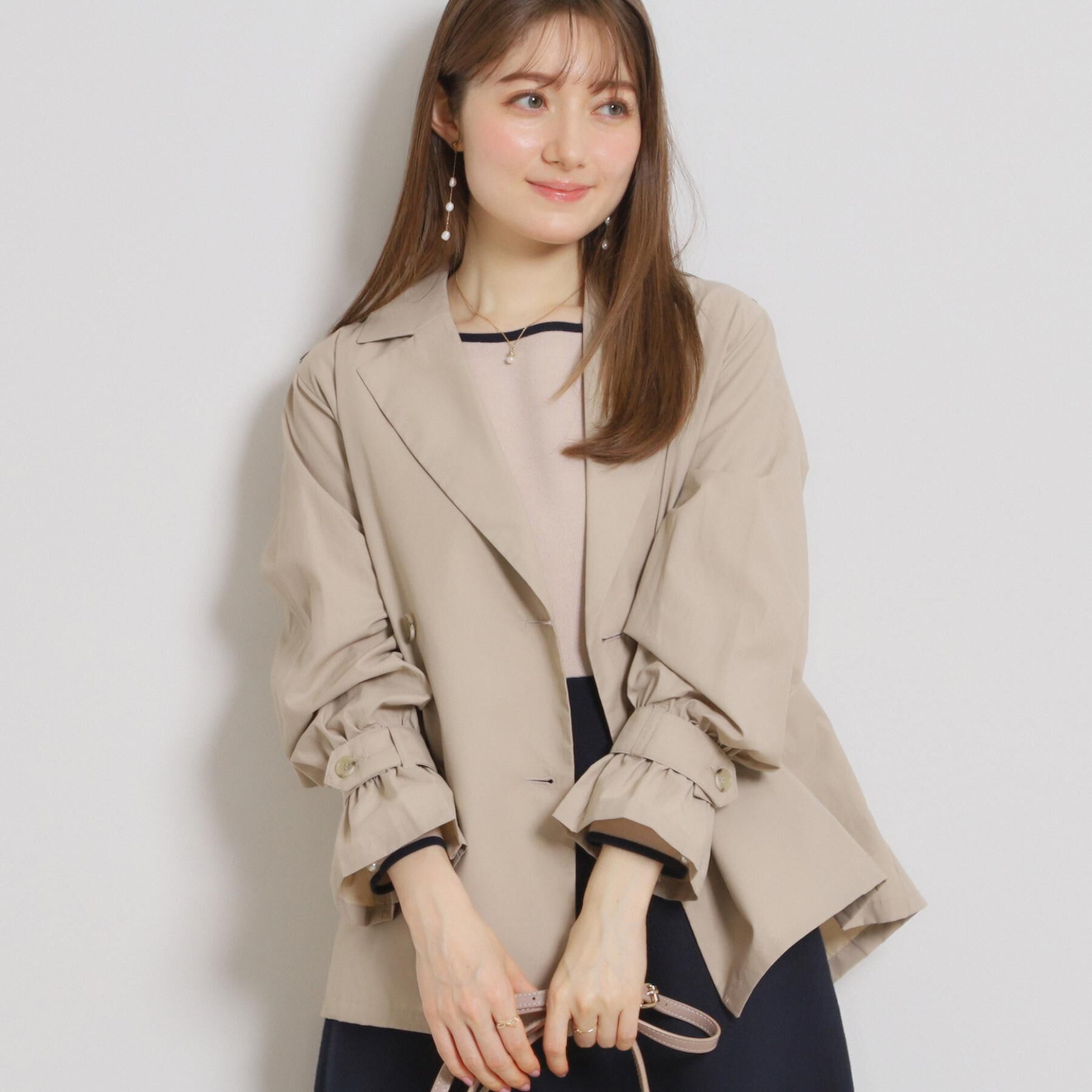 Couture broach「【撥水・洗える】ハーフ トレンチコート」|トレンチコート|