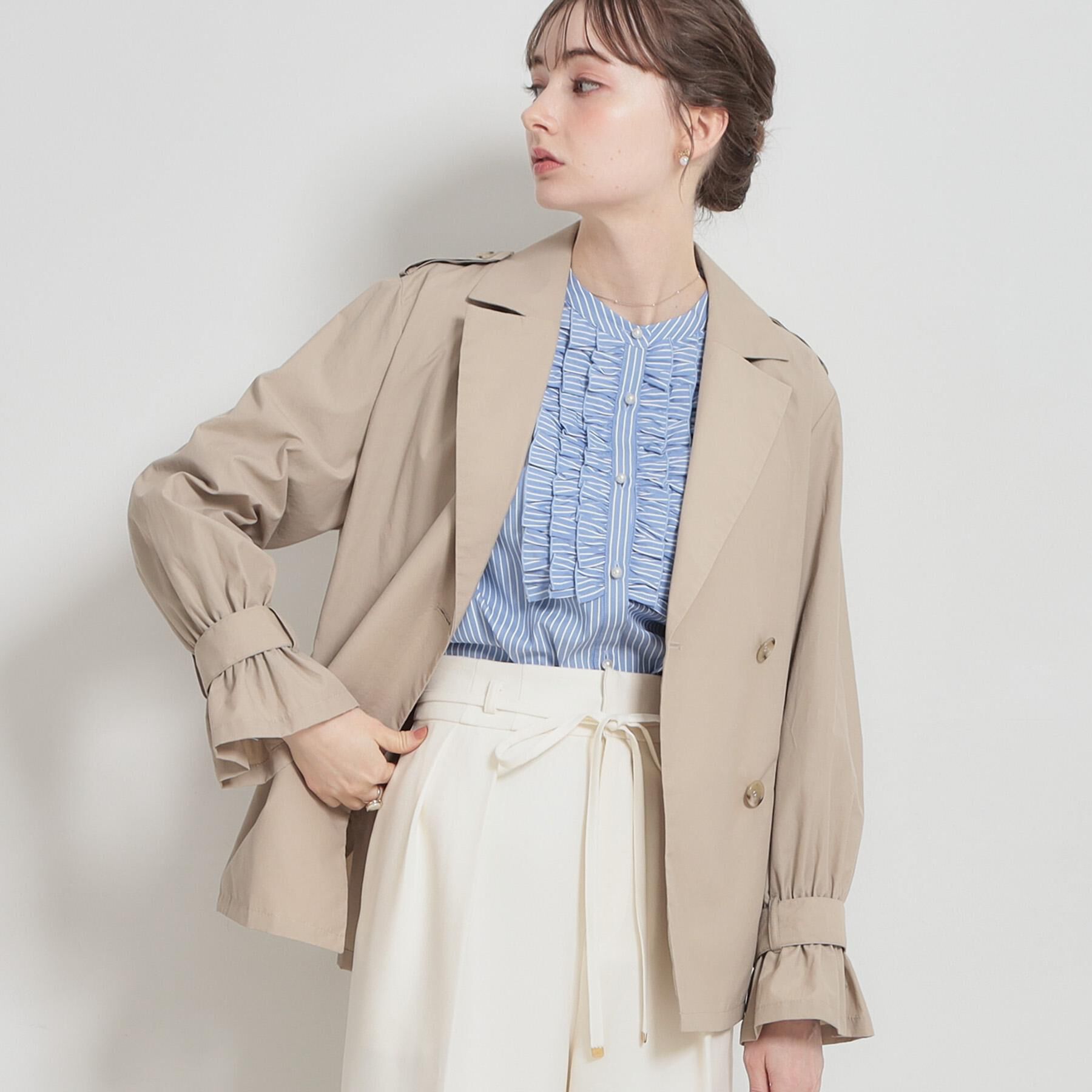 Couture broach「【撥水・洗える】ハーフ トレンチコート」|トレンチコート|ベージュ(052)