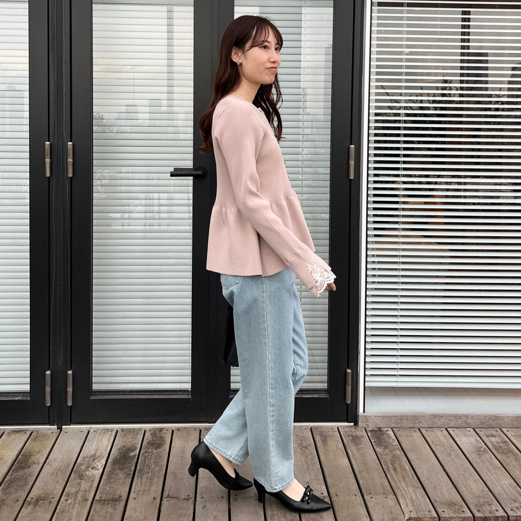 Couture broach「【大人かわいい・洗える】ペプラムニットカーディガン」|カーディガン|