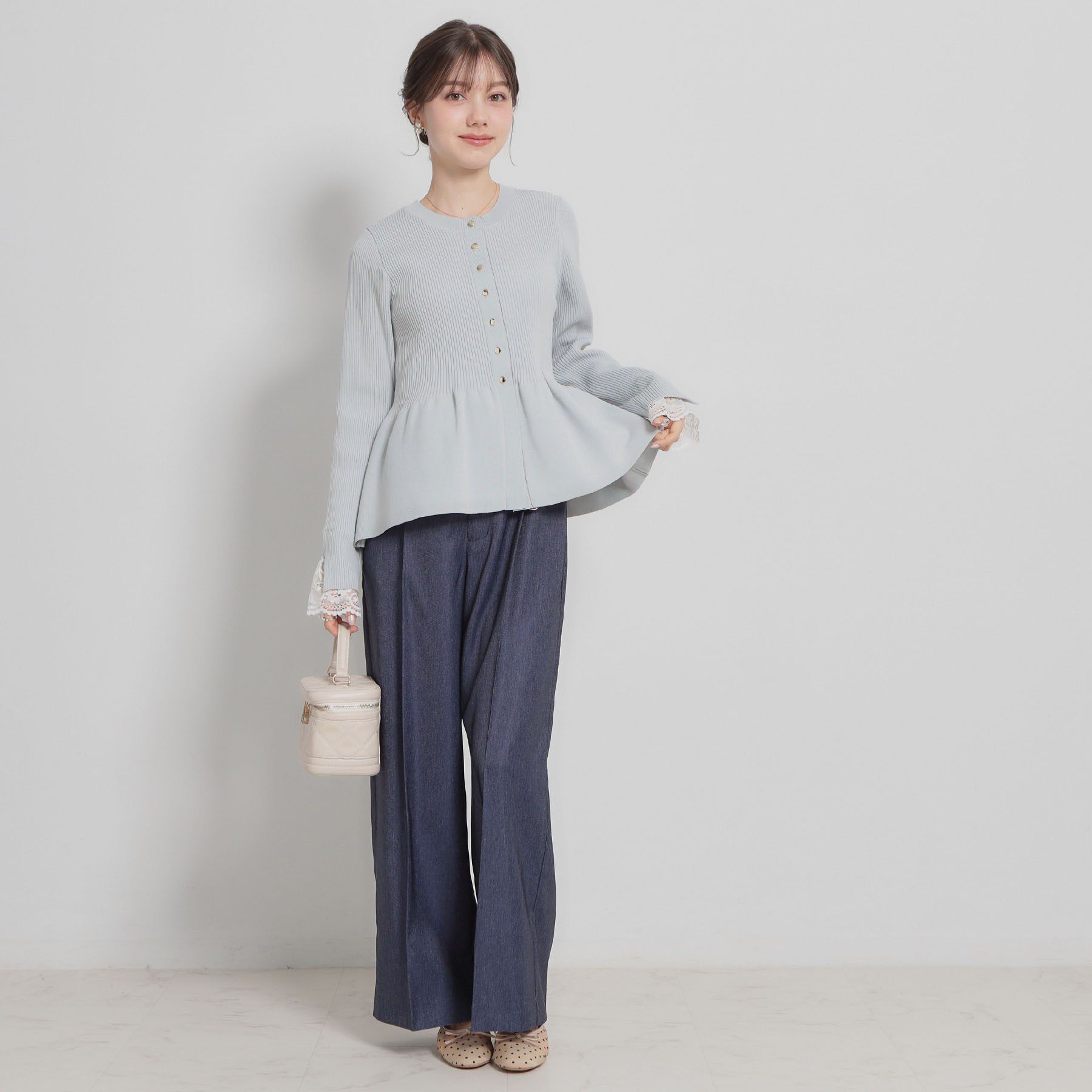 Couture broach「【大人かわいい・洗える】ペプラムニットカーディガン」|カーディガン|