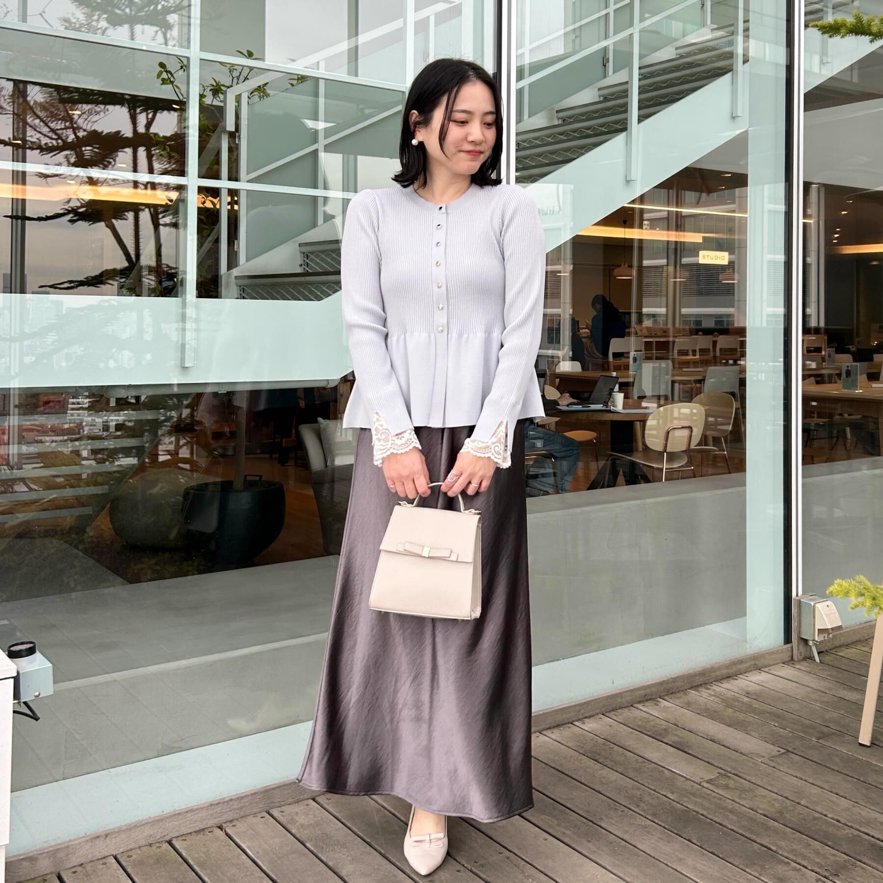 Couture broach「【大人かわいい・洗える】ペプラムニットカーディガン」|カーディガン|