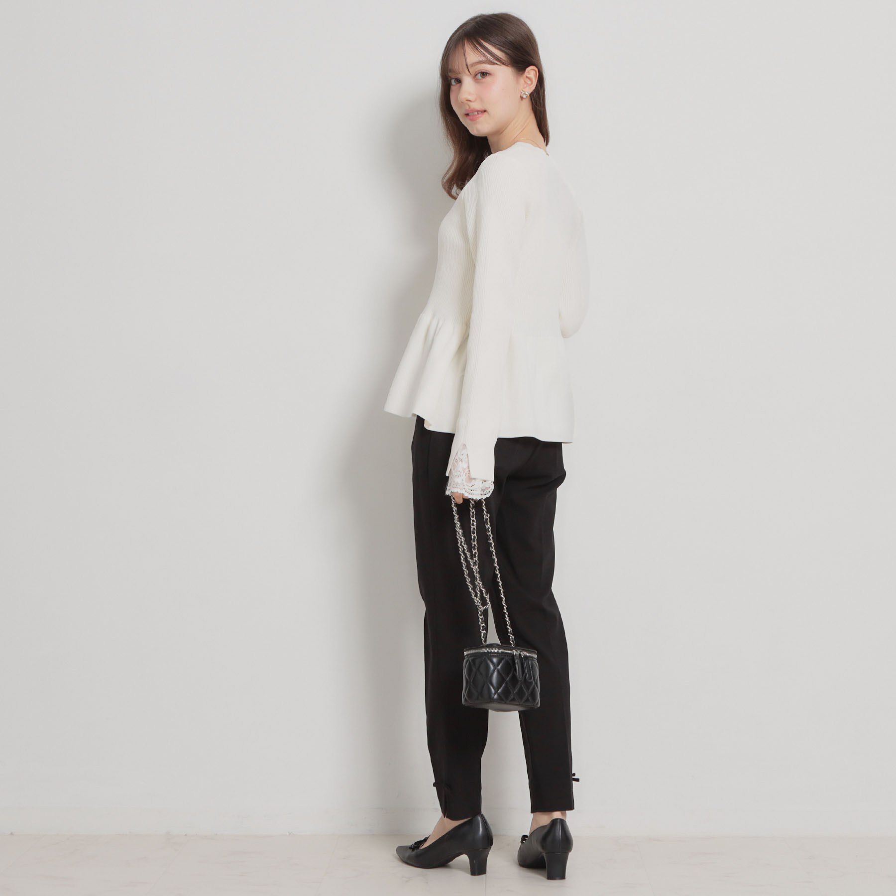 Couture broach「【大人かわいい・洗える】ペプラムニットカーディガン」|カーディガン|