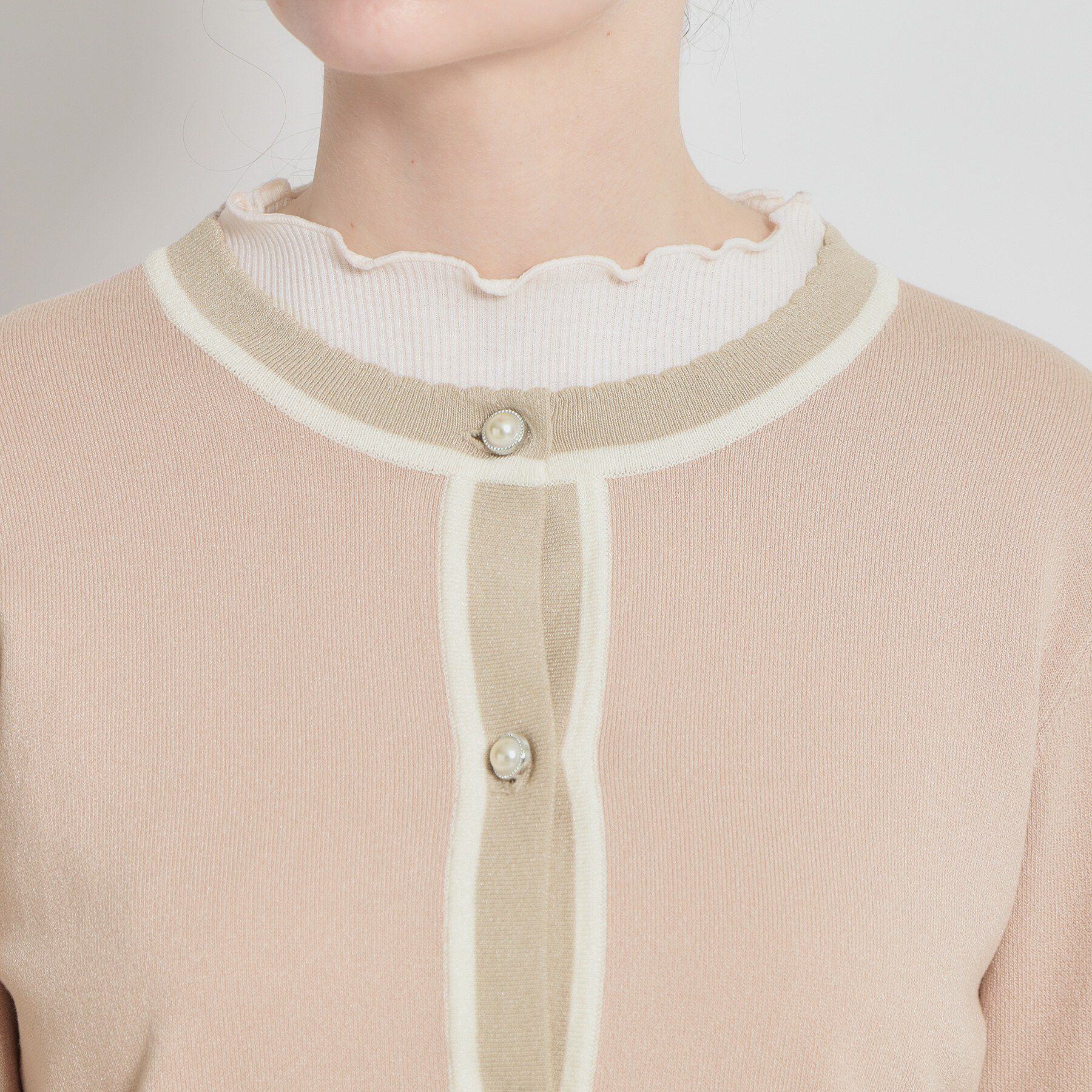 Couture broach「【洗える・着映え】SPRING配色カーディガン」|カーディガン|