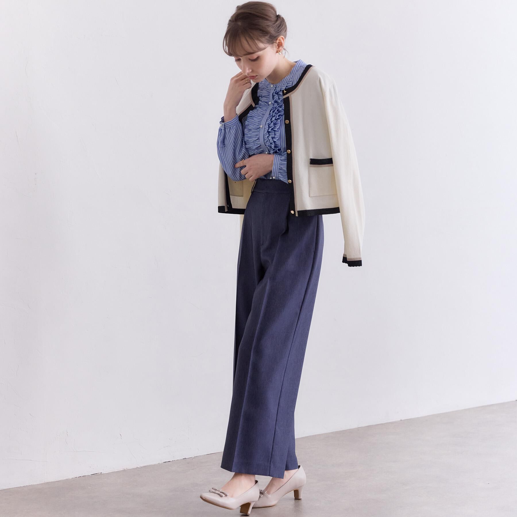 Couture broach「【洗える・着映え】SPRING配色カーディガン」|カーディガン|