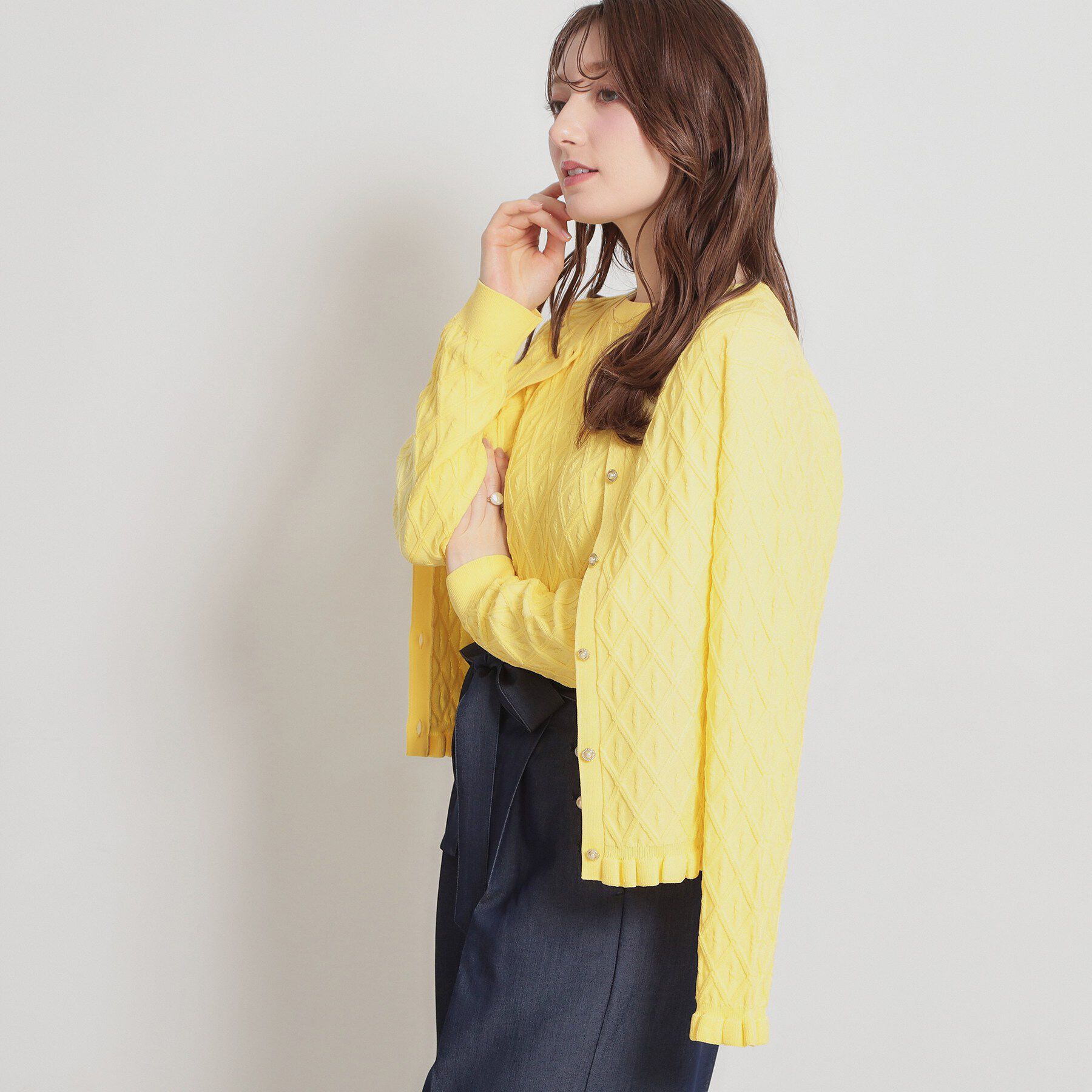 Couture broach「【アンサンブル可】ダイヤ柄カーディガン」|カーディガン|