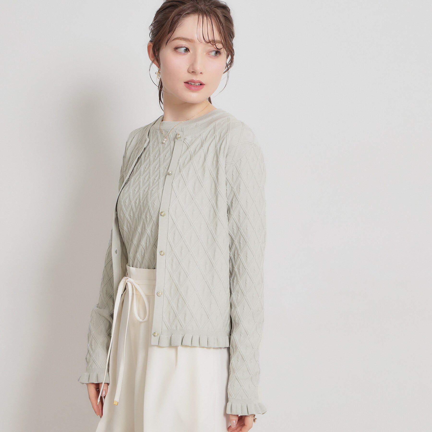 Couture broach「【アンサンブル可】ダイヤ柄カーディガン」|カーディガン|