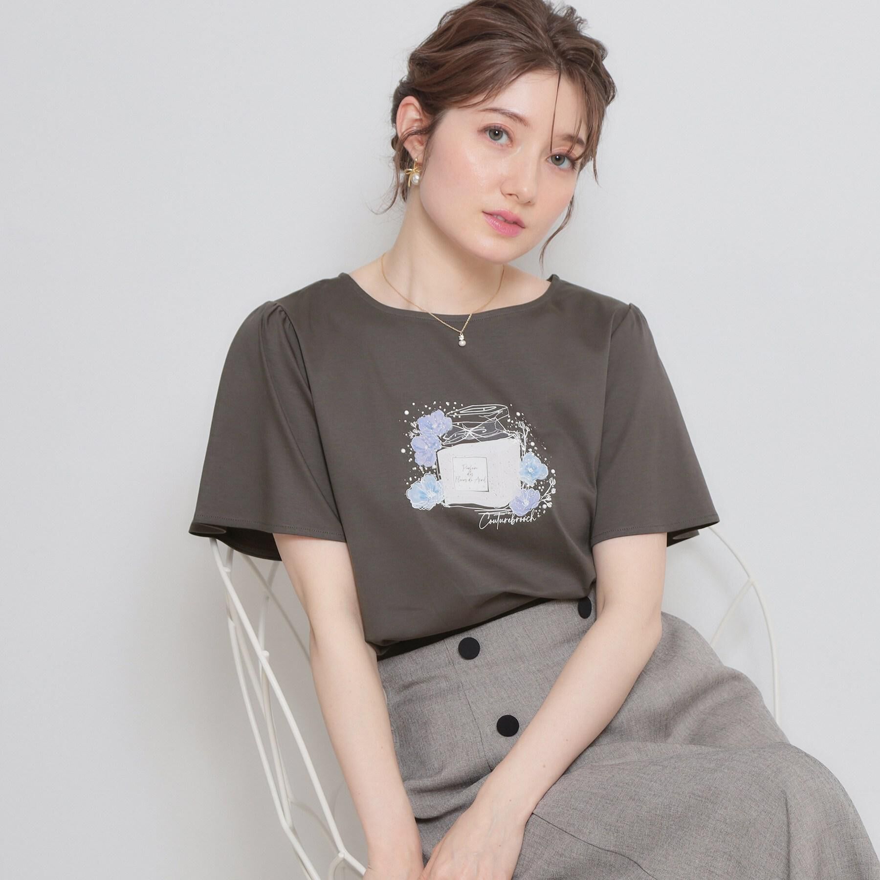 Couture broach「【接触冷感・UVカット】パフュームプリントTシャツ」|Tシャツ・カットソー|