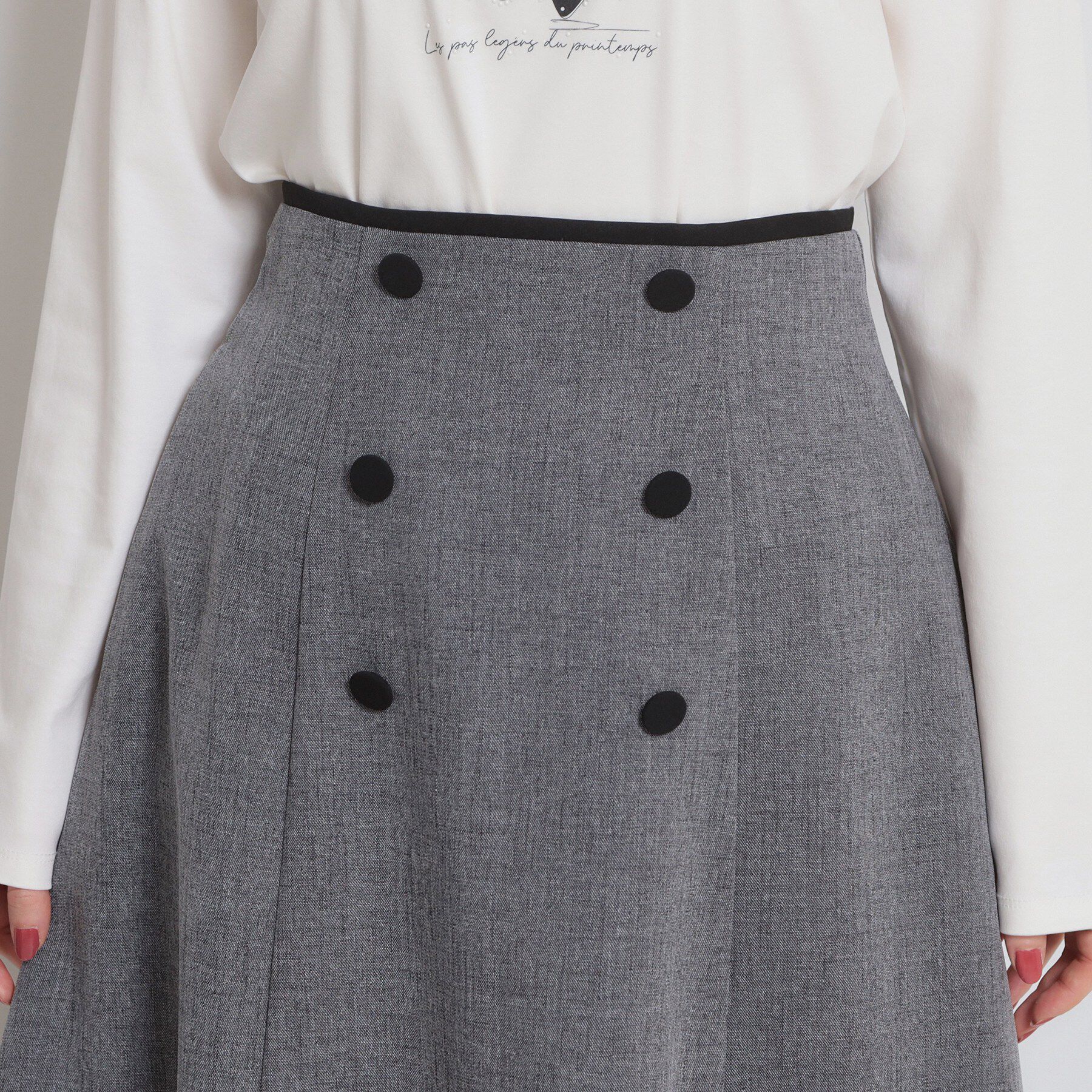 Couture broach「【洗える・通勤】リネンライク サマーツイード スカート」|スカート|