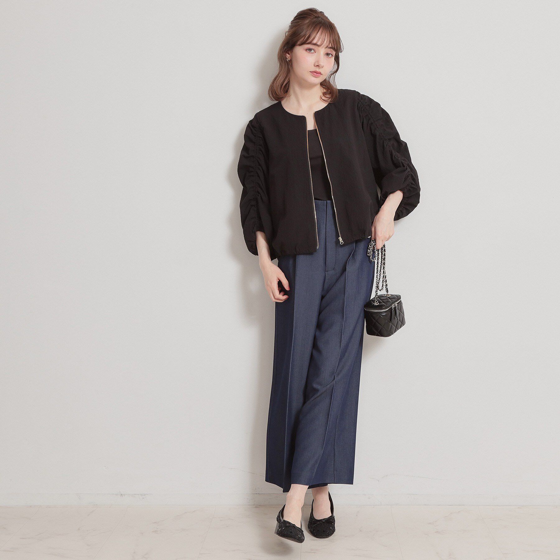 Couture broach「カラミタンブラーノーカラーブルゾン」|ブルゾン・スタジャン|