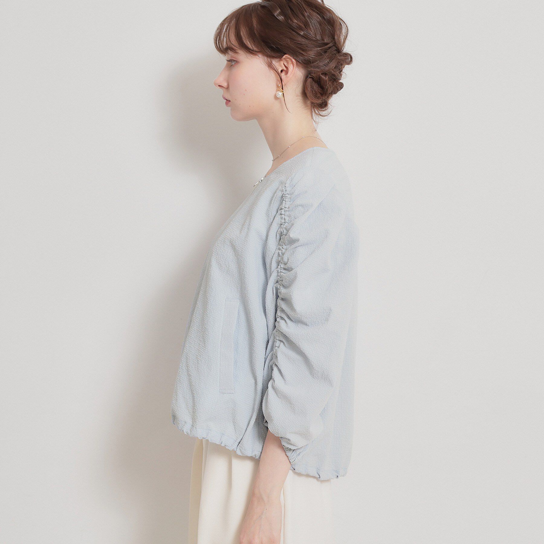 Couture broach「カラミタンブラーノーカラーブルゾン」|ブルゾン・スタジャン|