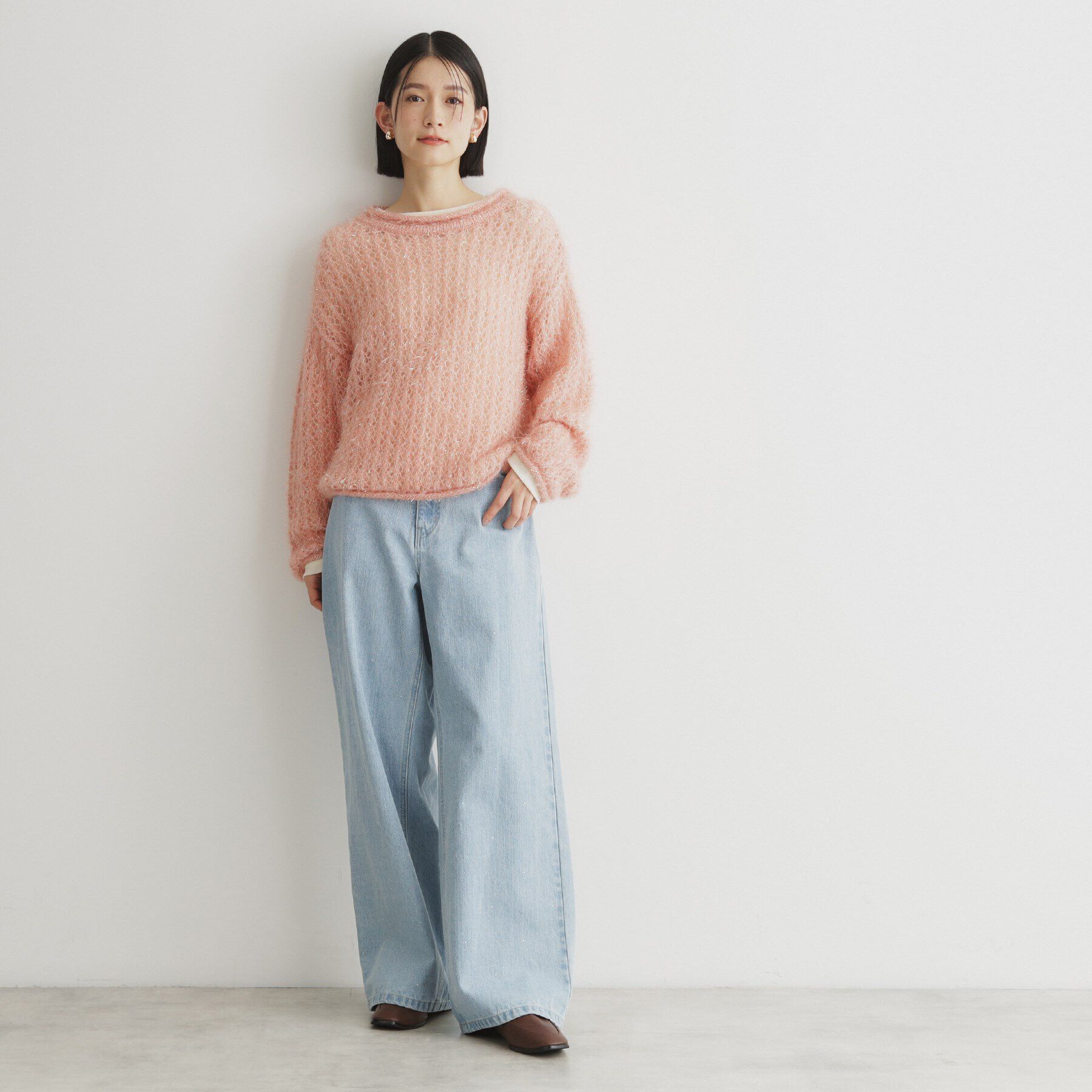 THE SHOP TK「【毛玉になりにくい】ラメメッシュニット/洗える」|ニット・セーター|