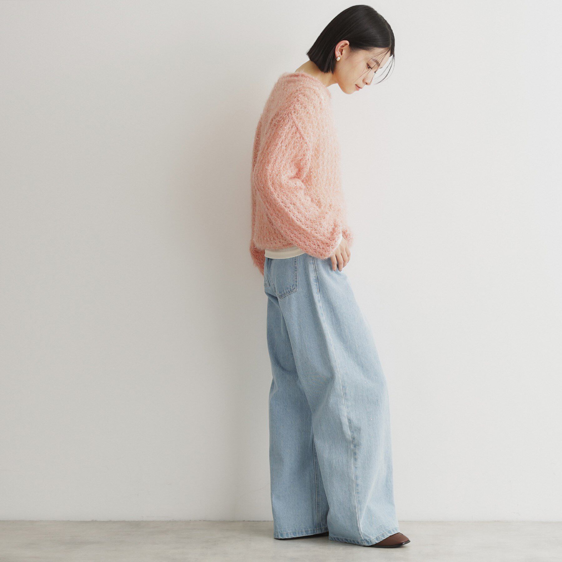 THE SHOP TK「【毛玉になりにくい】ラメメッシュニット/洗える」|ニット・セーター|