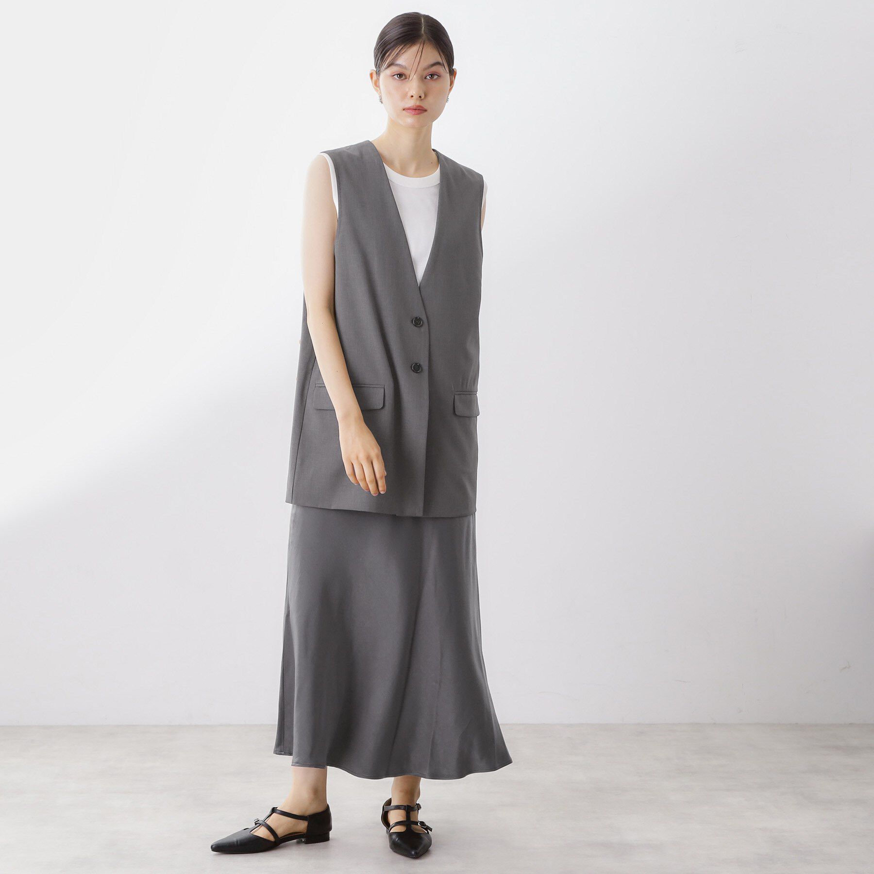 THE SHOP TK「ノーカラージレ【セットアップ可/洗濯機OK】」|ベスト・ジレ|