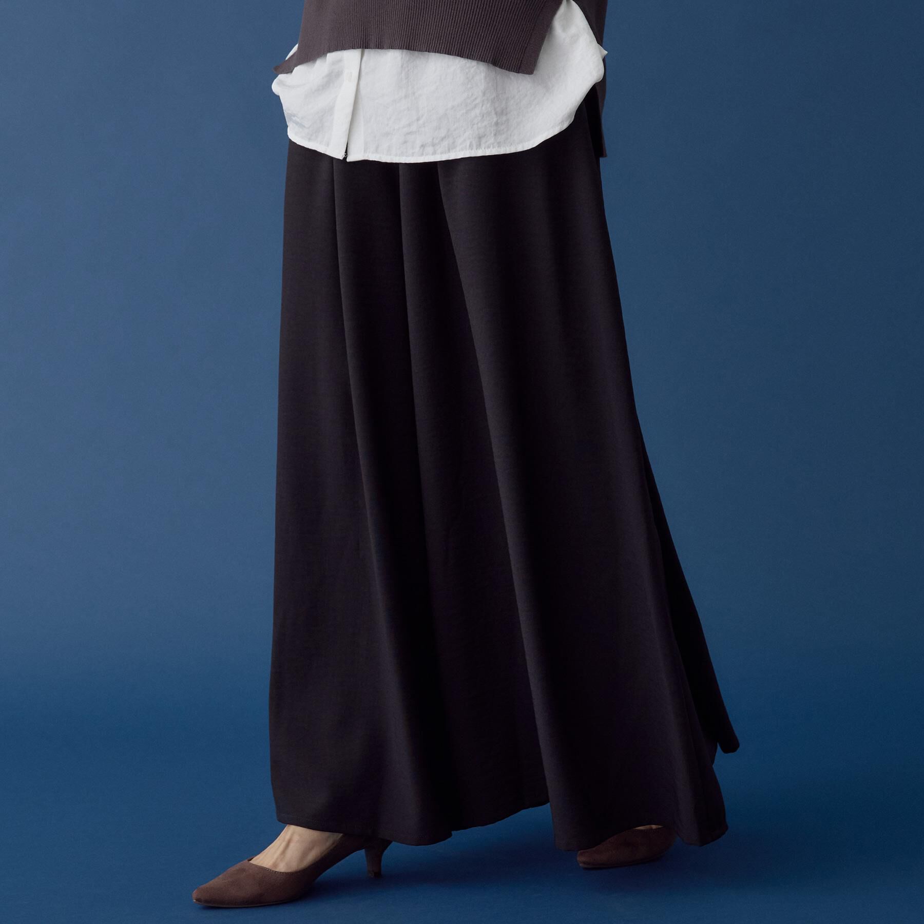 THE SHOP TK「ワイドイージーパンツ【洗える】」|その他|ブラック(019)