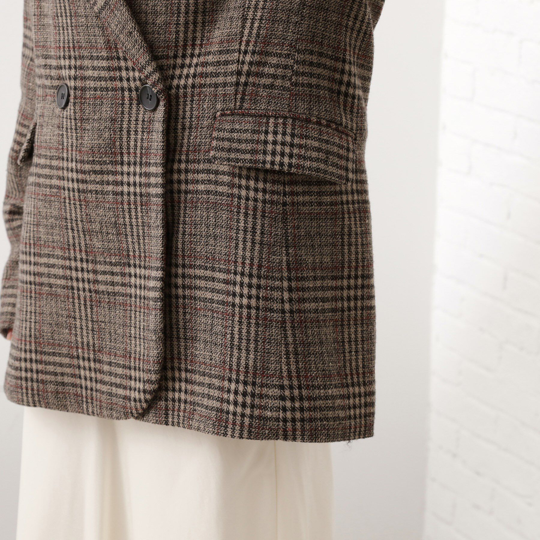 THE SHOP TK「【洗えるアウター】ヘリンボーン＆チェック柄ジャケット」|テーラードジャケット|