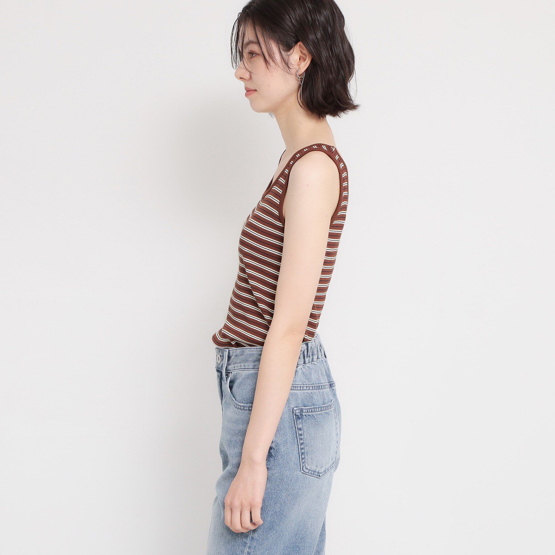 THE SHOP TK「マルチボーダーニットソータンク」|キャミソール|
