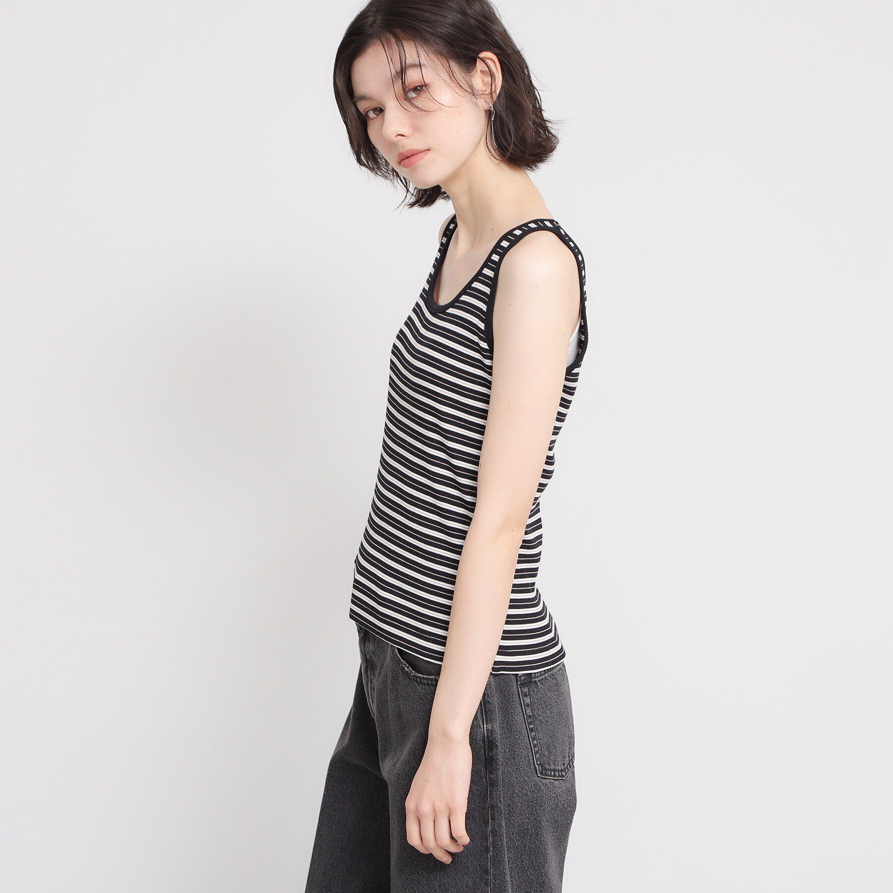 THE SHOP TK「マルチボーダーニットソータンク」|キャミソール|
