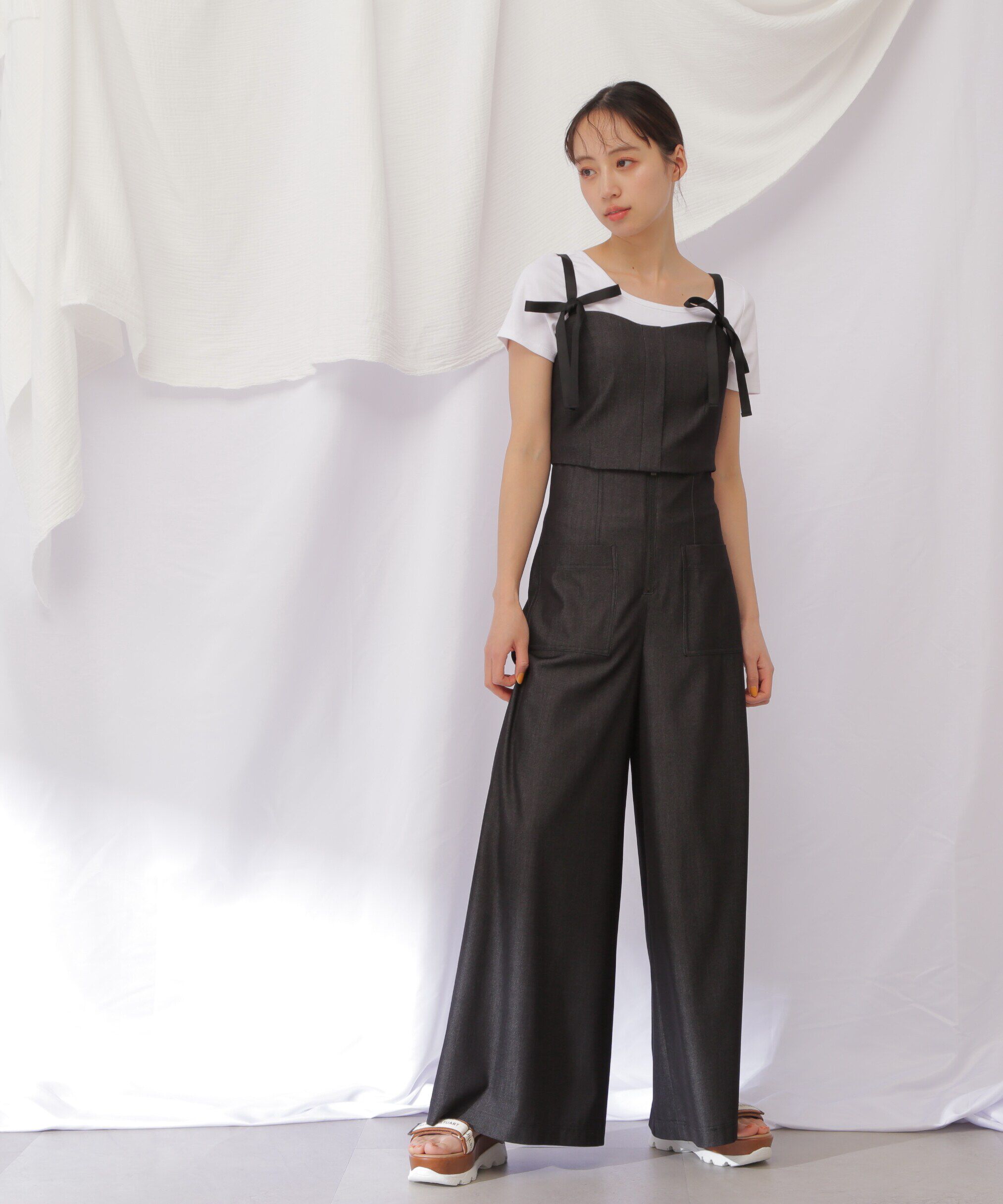  「フロントZIPワイドパンツ」|その他|