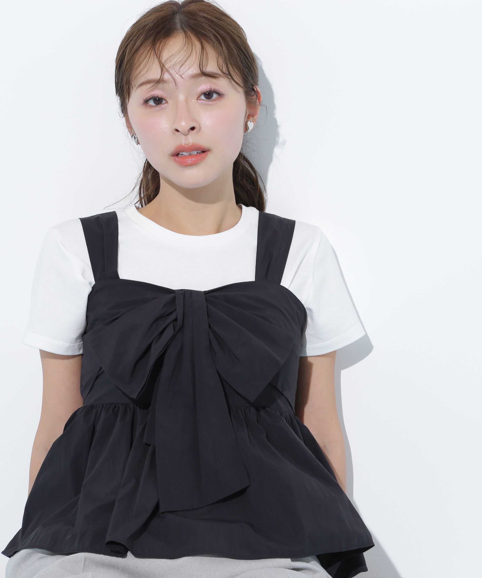  「リボンペプラムブラウス」|シャツ・ブラウス|