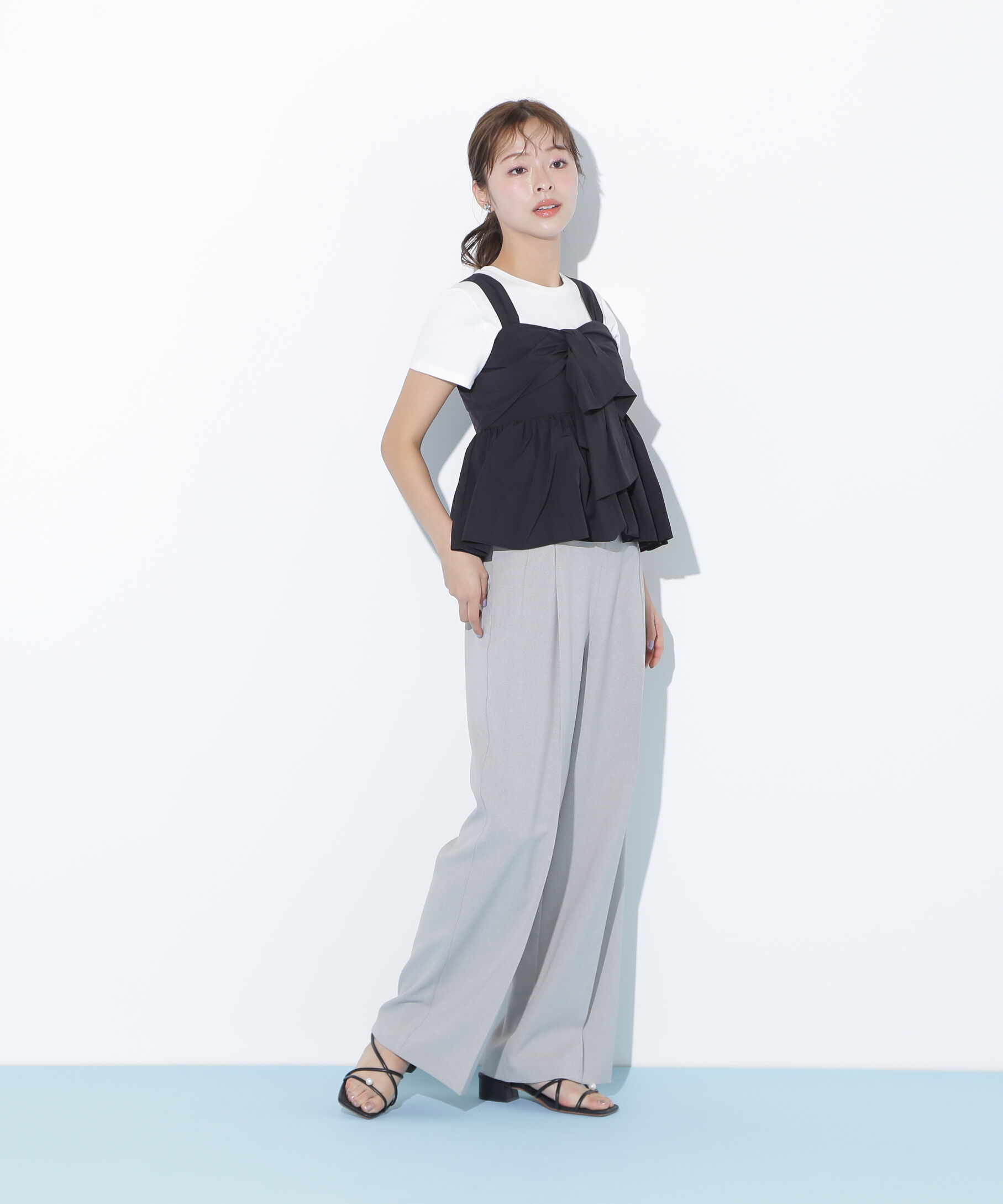  「リボンペプラムブラウス」|シャツ・ブラウス|