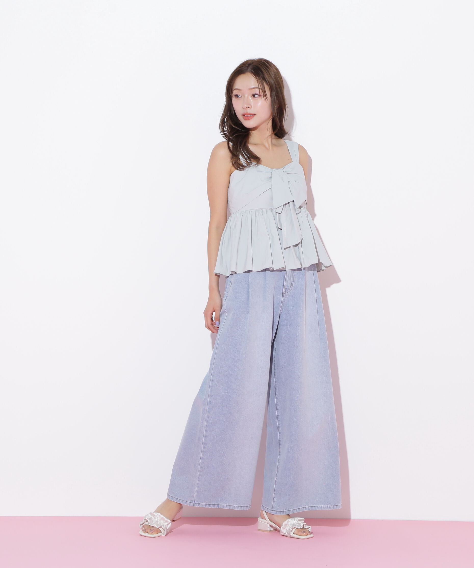  「リボンペプラムブラウス」|シャツ・ブラウス|